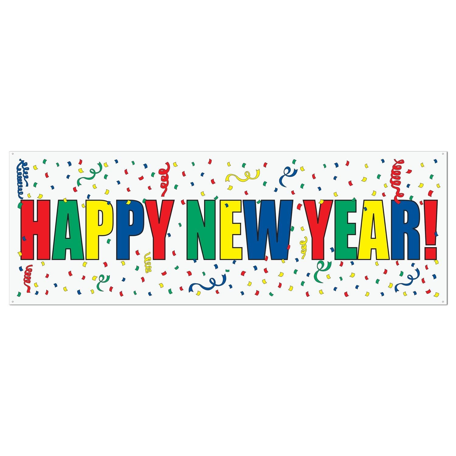 12 Pack Beistle Happy New Year Sign Banner - Colorful Party Decorations for New Year's Eve, Christmas, and Holiday Celebrations - Perfect for Home, Office, and Event Decor