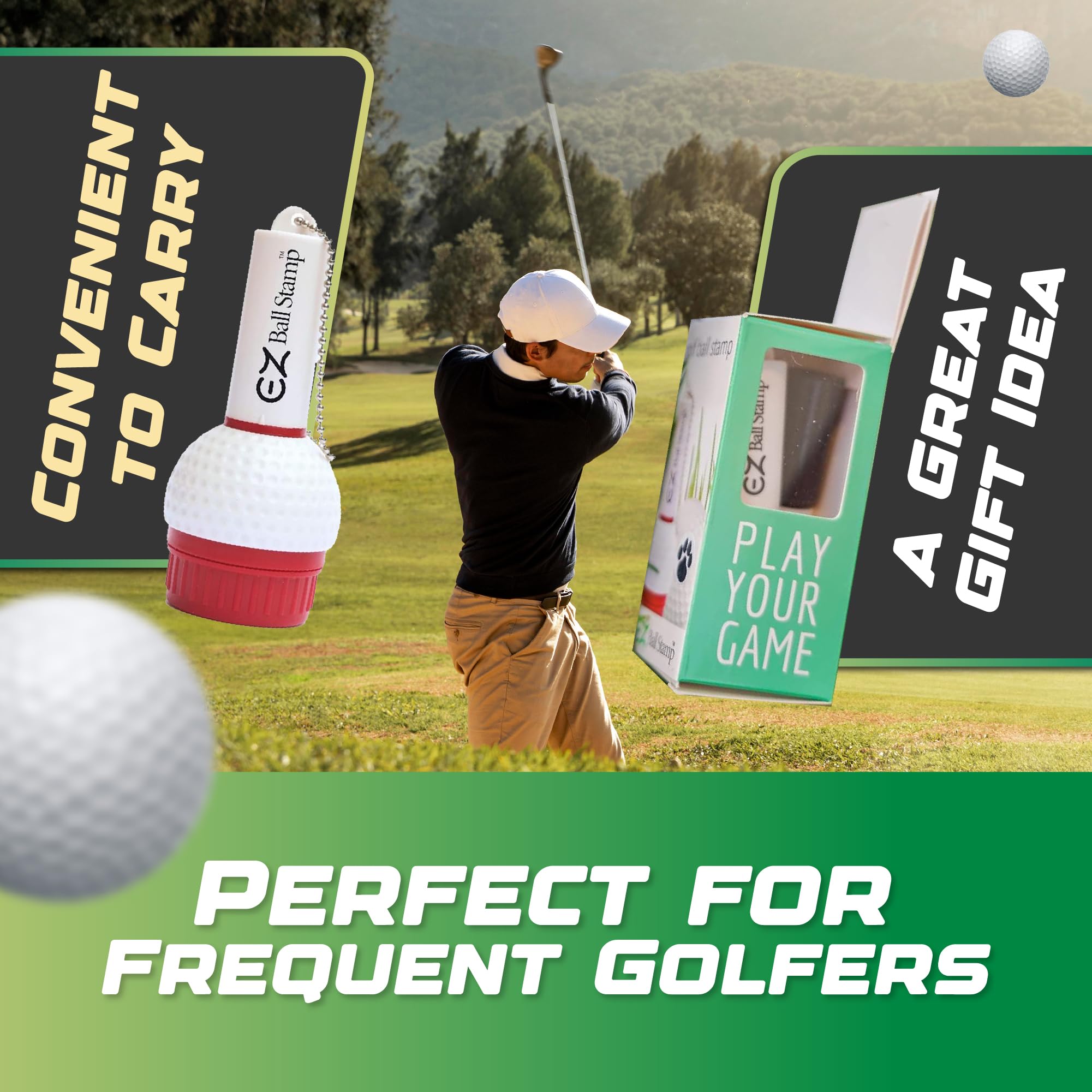 EZBallStamp Golf Ball Stamp - Red Butterfly Design for Personalizing Golf Balls | Perfect for Golf Tournaments, Gifts & Practice Sessions