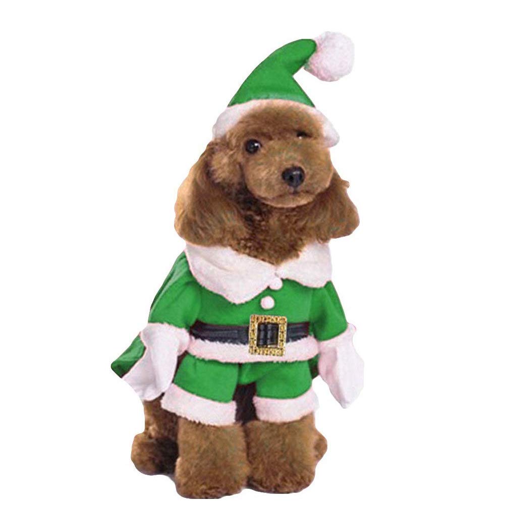 Cuteboom Santa Claus Dog Costume - Festive Christmas Outfit with Cap & Hoodie for Dogs & Cats | Warm Winter Pet Apparel for Holiday Parties & Photos