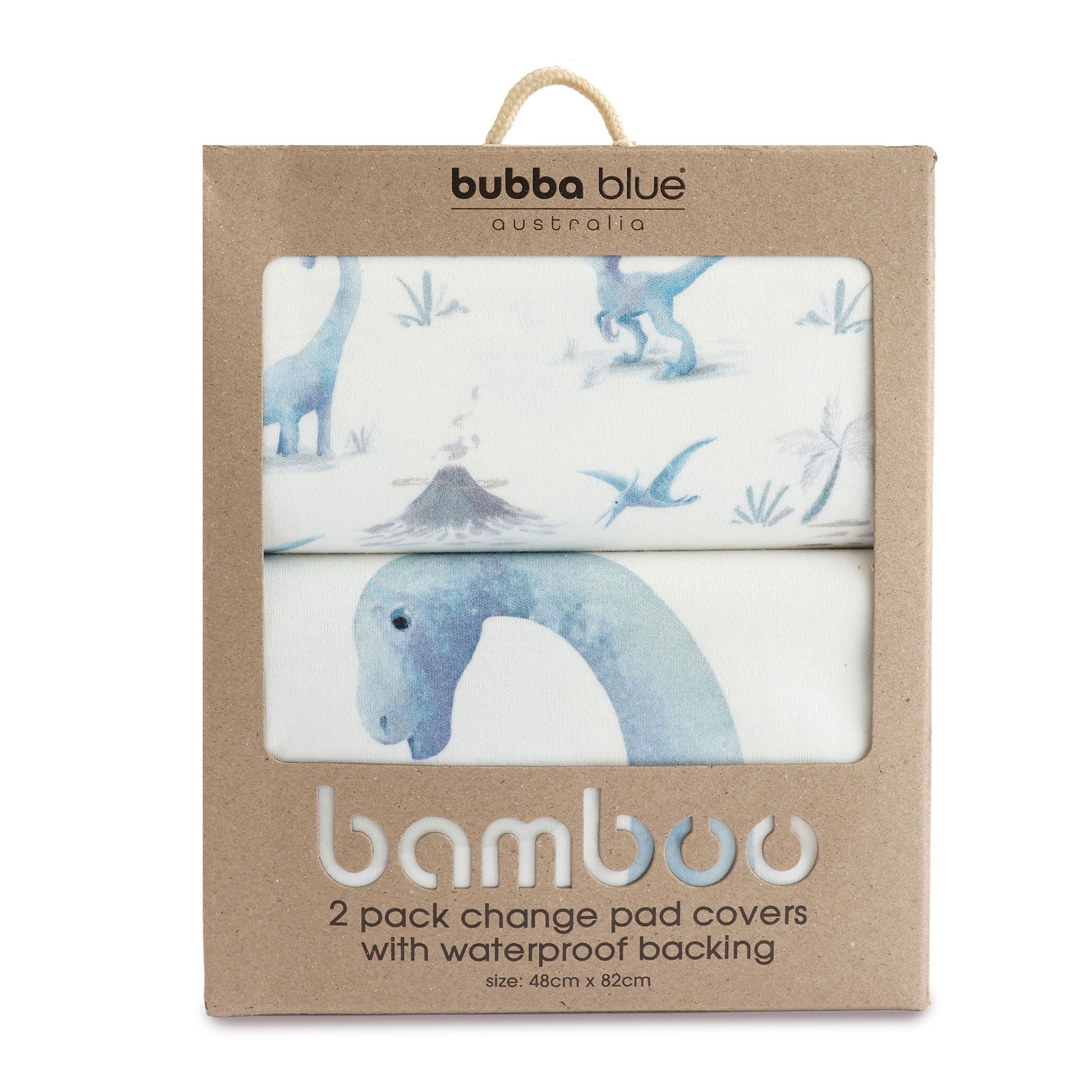 Jurassic Bamboo 2-Pack Waterproof Changing Pad Covers for Baby - Dinosaur Nursery Essentials for Diaper Changing Station & Travel
