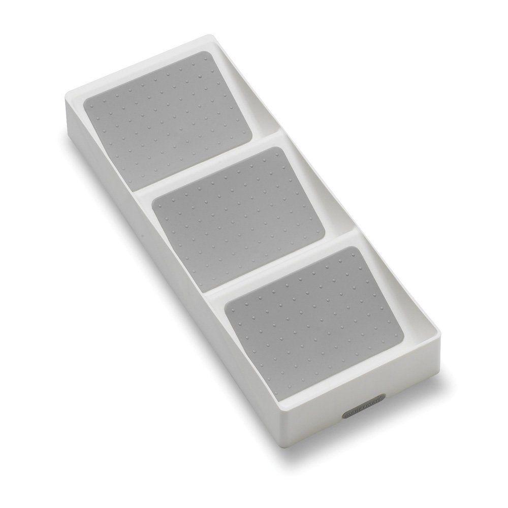 Madesmart Grip Base In-Drawer Spice Rack Organizer - White | Expandable Kitchen Storage Solution for Spices, Utensils & Small Items | Perfect for Pantry, Cabinet or Drawer Organization