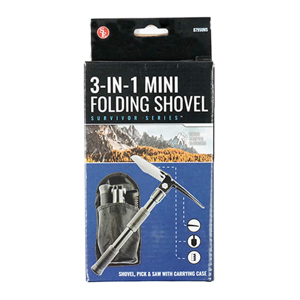 Sona Enterprises 3-in-1 Mini Folding Shovel - Compact Camping, Hiking & Survival Multi-Tool for Outdoor Adventures