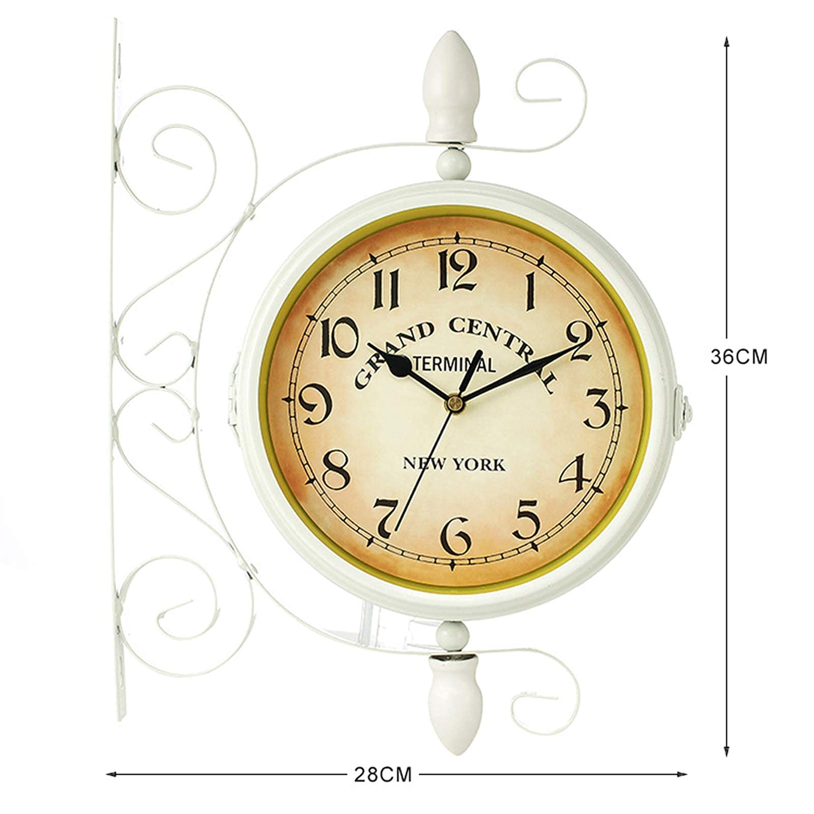 14 Inch 360° Rotating Double Sided Outdoor Garden Wall Clock - Waterproof Indoor/Outside Decoration with Bracket - Perfect for Patio, Backyard, and Farmhouse Décor