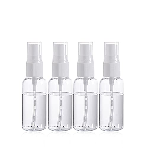 4 Pack 30ml Fine Mist Spray Bottles - Clear Empty Refillable Plastic Perfume Atomizers for Essential Oils, Hair Care, Travel & DIY Beauty Products - Portable Leakproof Cosmetic Containers