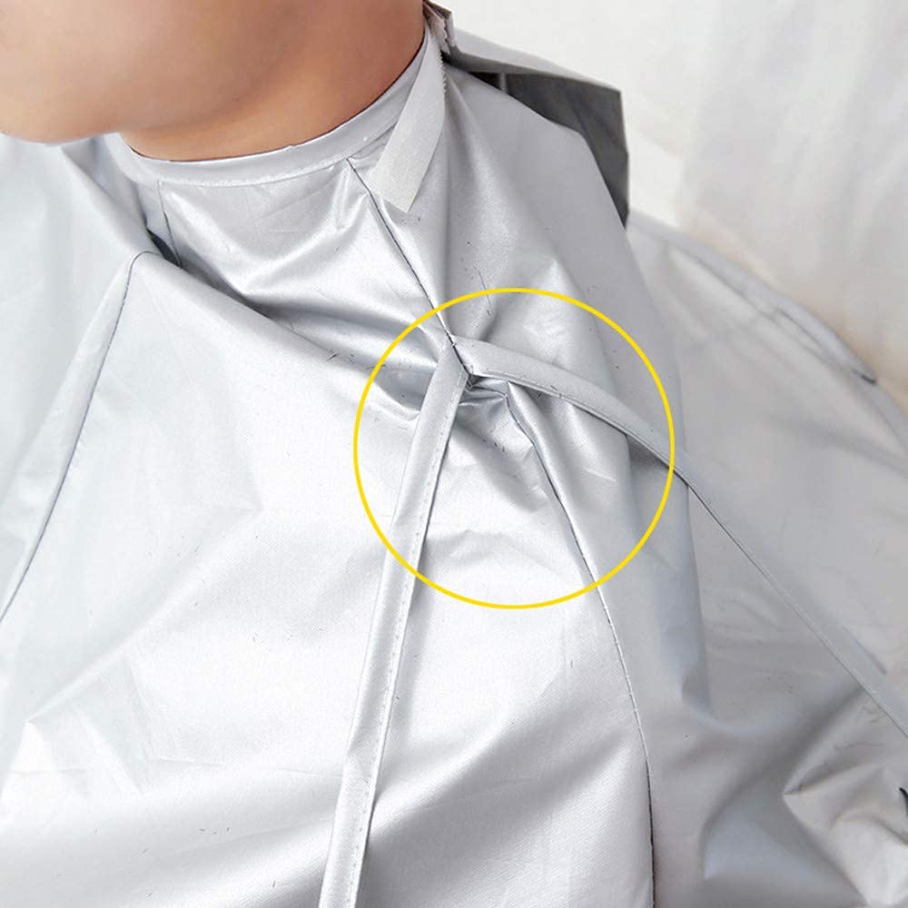 Niyanta Professional Waterproof Hair Cutting Cape Apron - Gray Barber Cloak for Salon & Home Haircuts, Stylist Hairdressing Accessory with Hair Catcher Design | Perfect for Salon Shops, Barber Services & DIY Haircuts at Home
