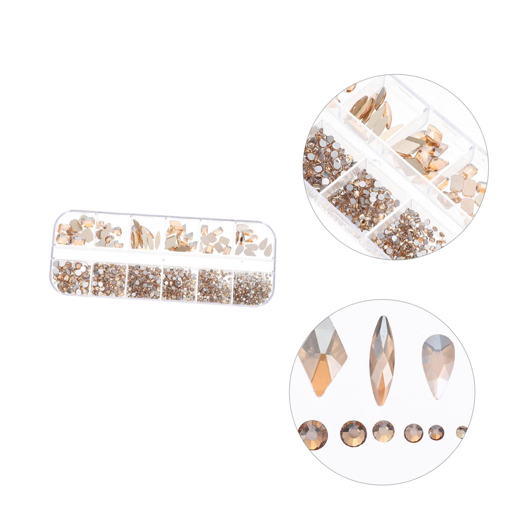Minkissy 3 Boxes Glass Nail Charms - Nail Art Decorations, Manicure Jewelry Set with Nail Tools for DIY Nail Art - Perfect for Home Salon, Party Nails & Gift Giving