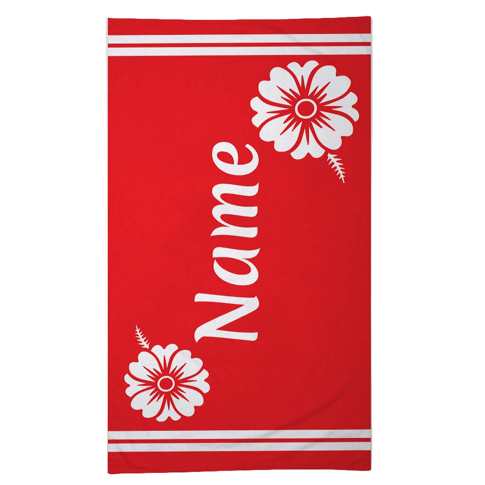 Personalized Custom Name Beach Towels - Monogrammed Cotton Towel for Pool, Beach, Gym & Spa - Great Gift for Women & Men