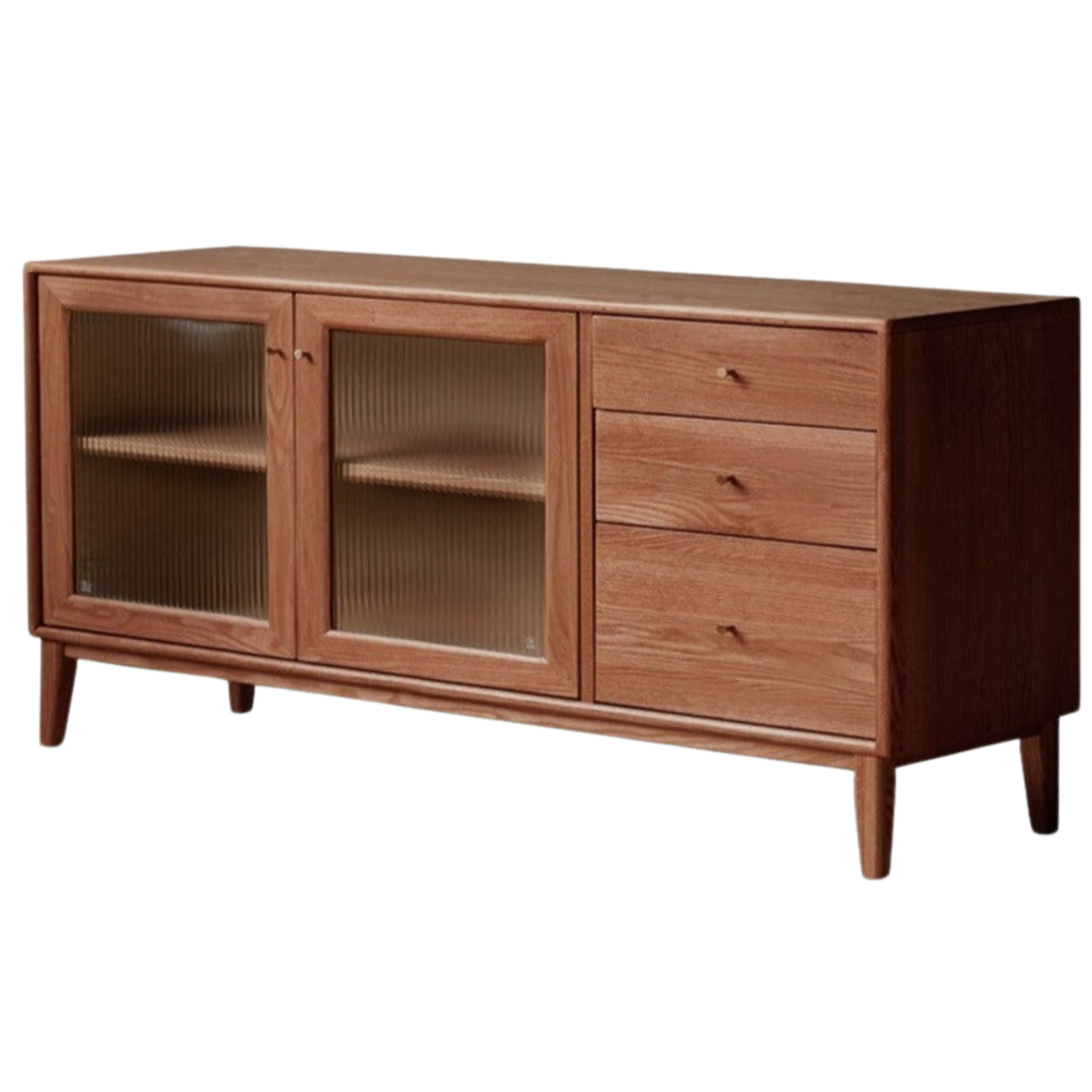 70.9x15.7x31.9 inch / 180x40x81сm / Walnut color / solid wood sideboard (glass door)
