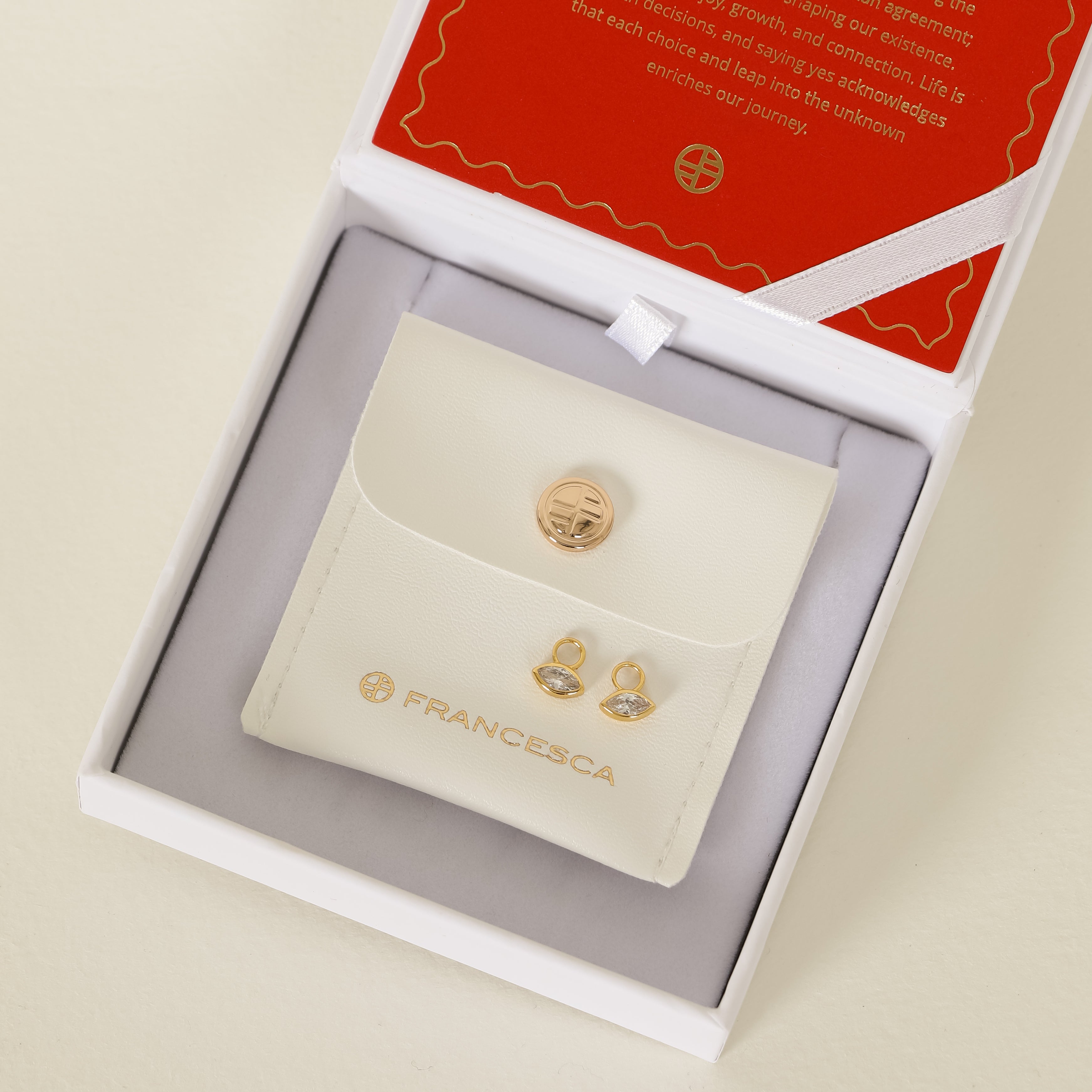 Louvre Marquise Hoop Charm Earrings (Set of 2) - Elegant Dangle Earrings for Women, Perfect for Date Night & Special Occasions