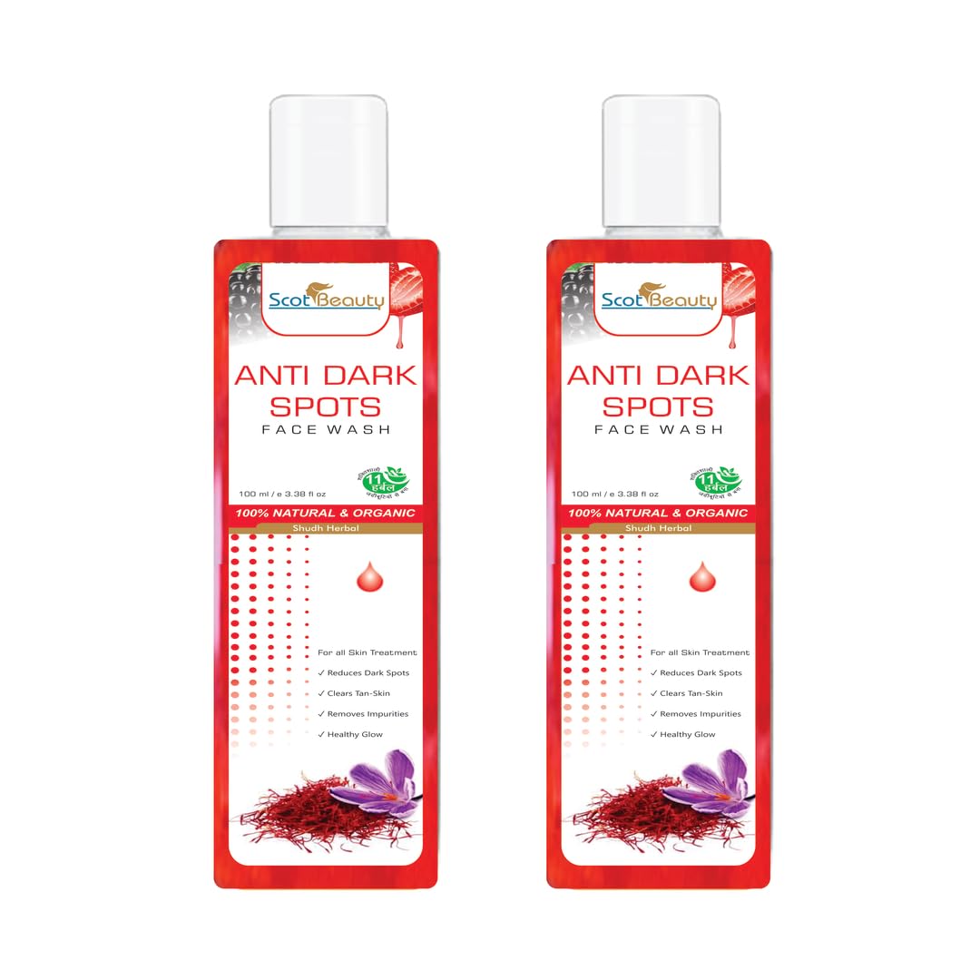 Scotbeauty Anti Dark Spots Face Wash - Deep Pore Cleanser for Acne & Oily Skin | Brightening Facial Cleanser | 100% Vegan Formula | 100ml (Pack of 2) | Perfect for Daily Skincare Routine & Blemish Control