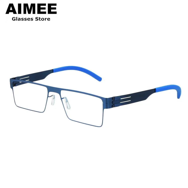 Aimee Women's Full Rim Square Stainless Steel Eyeglasses Frame 61004 - Stylish & Durable Eyewear for Work, Reading & Everyday Fashion