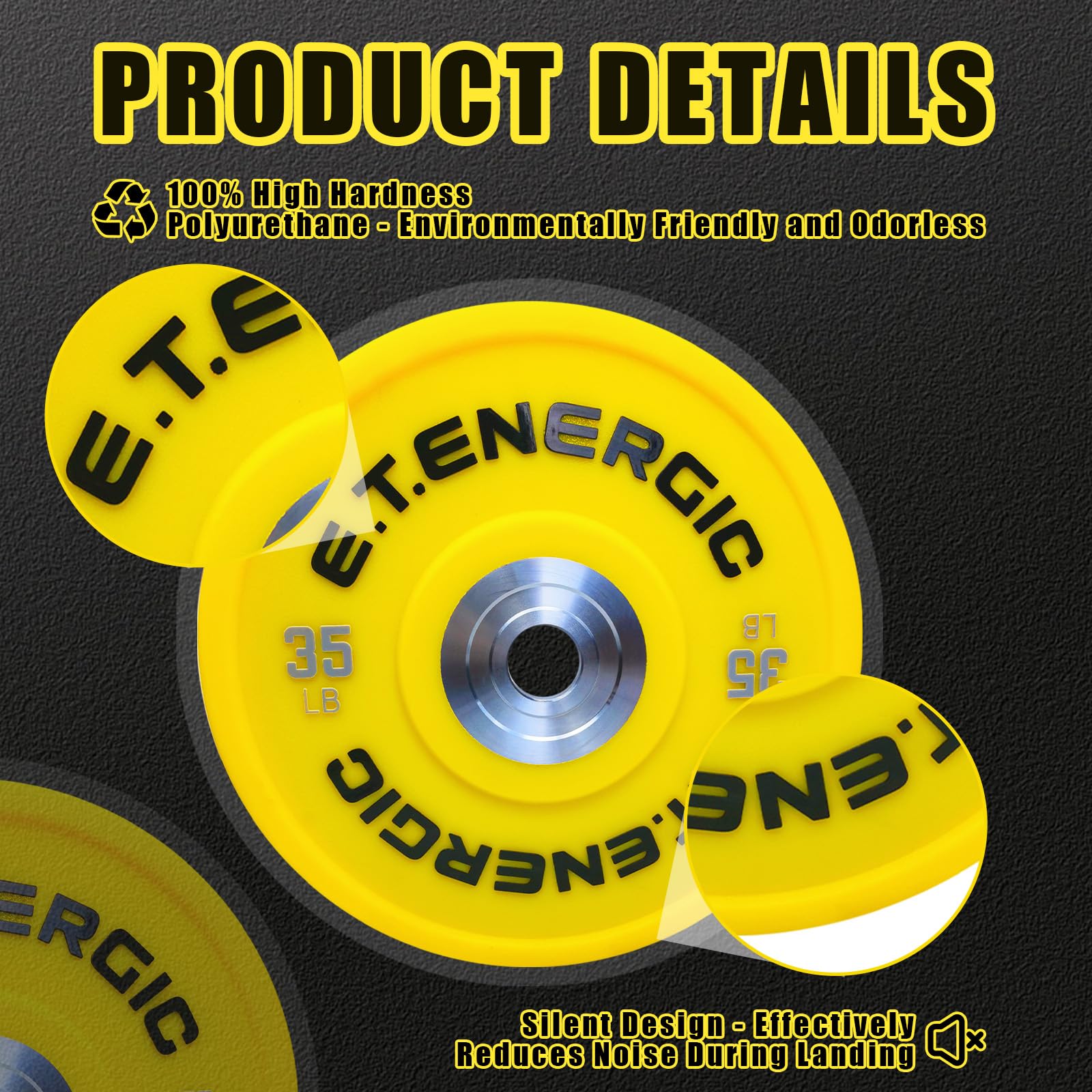 10LB-55LB Odorless Olympic Bumper Plates with 2