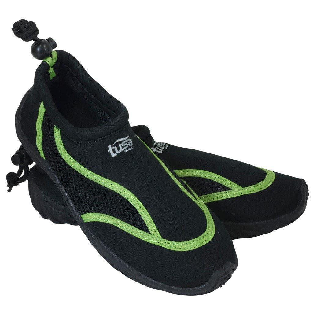 TUSA SPORT UA0101 Water Shoes for Men & Women - Quick-Dry Aqua Shoes for Swimming, Beach, Surfing & Water Sports - Lightweight & Comfortable Black/Green Design