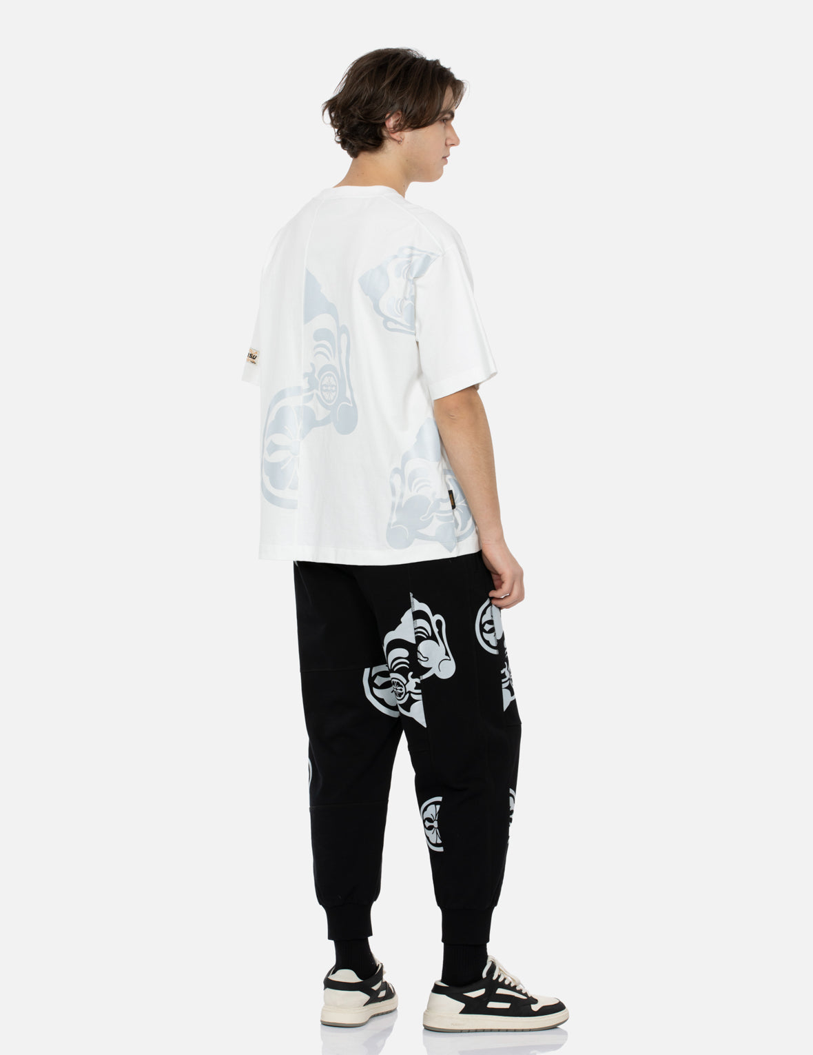 Godhead & Kamon Print Loose Fit Sweatpants for Men - Comfortable Casual Joggers for Lounge, Yoga & Streetwear Fashion