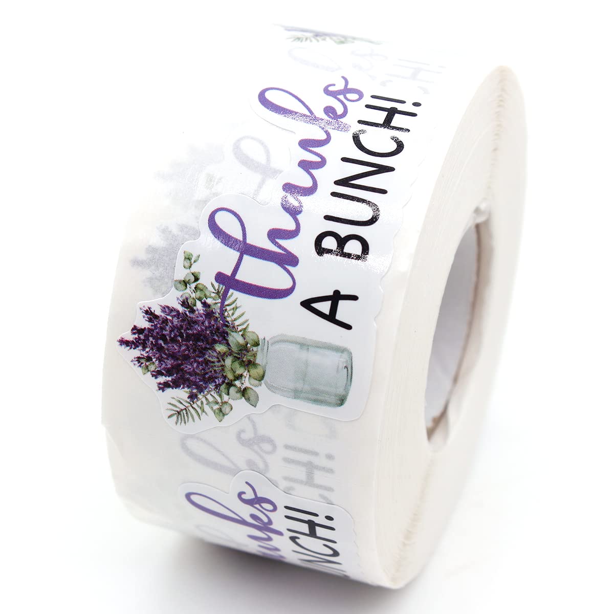 Wailozco Thank You Flower Stickers - 500 Labels Per Roll | Handmade Small Business Stickers for Envelopes, Online Retailers & Handmade Goods | Perfect for Packaging, Scrapbooking & DIY Crafts