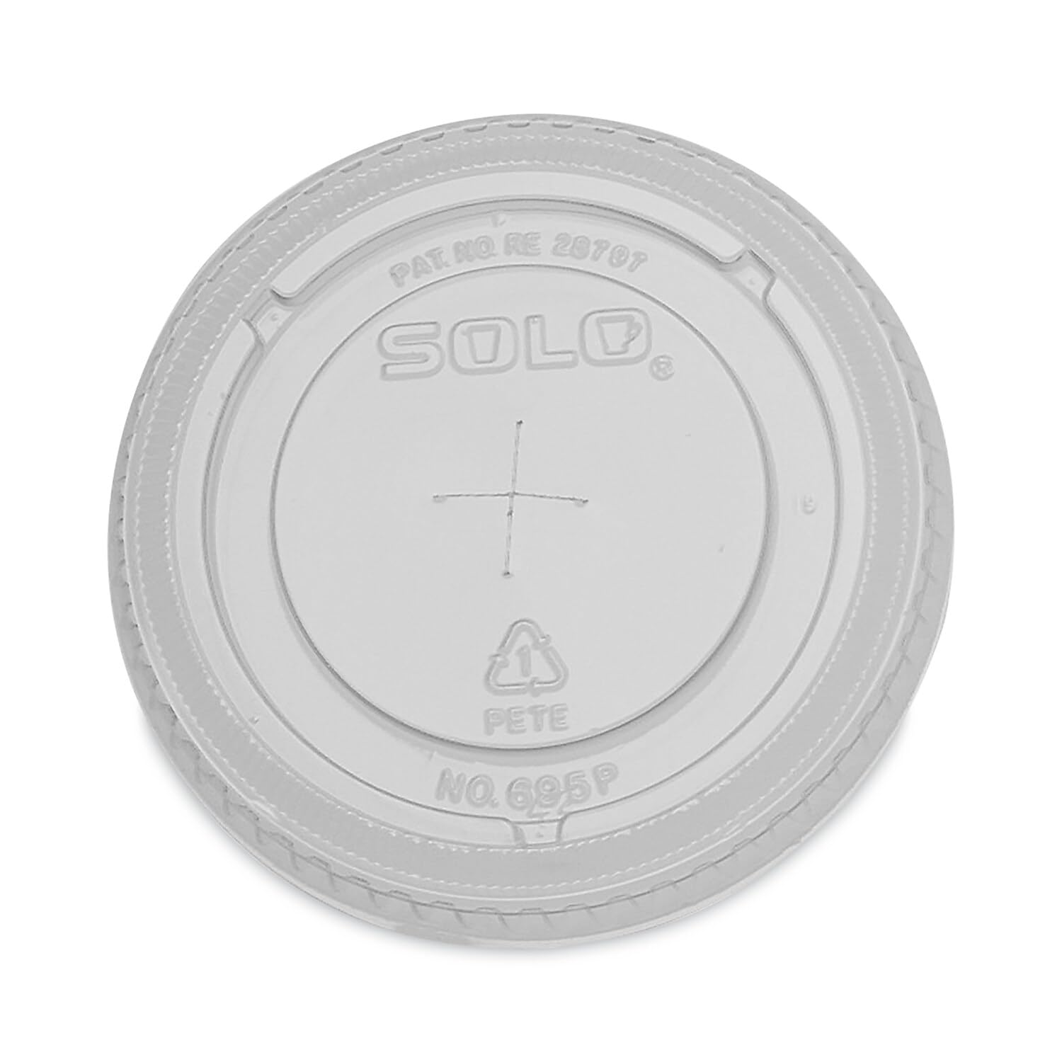 Solo 695TS Clear PET Plastic Cup Lids with Flat Straw Slot - Case of 1000 (1000 Count) - Perfect for Restaurants, Cafes, and Fast Food Beverage Service