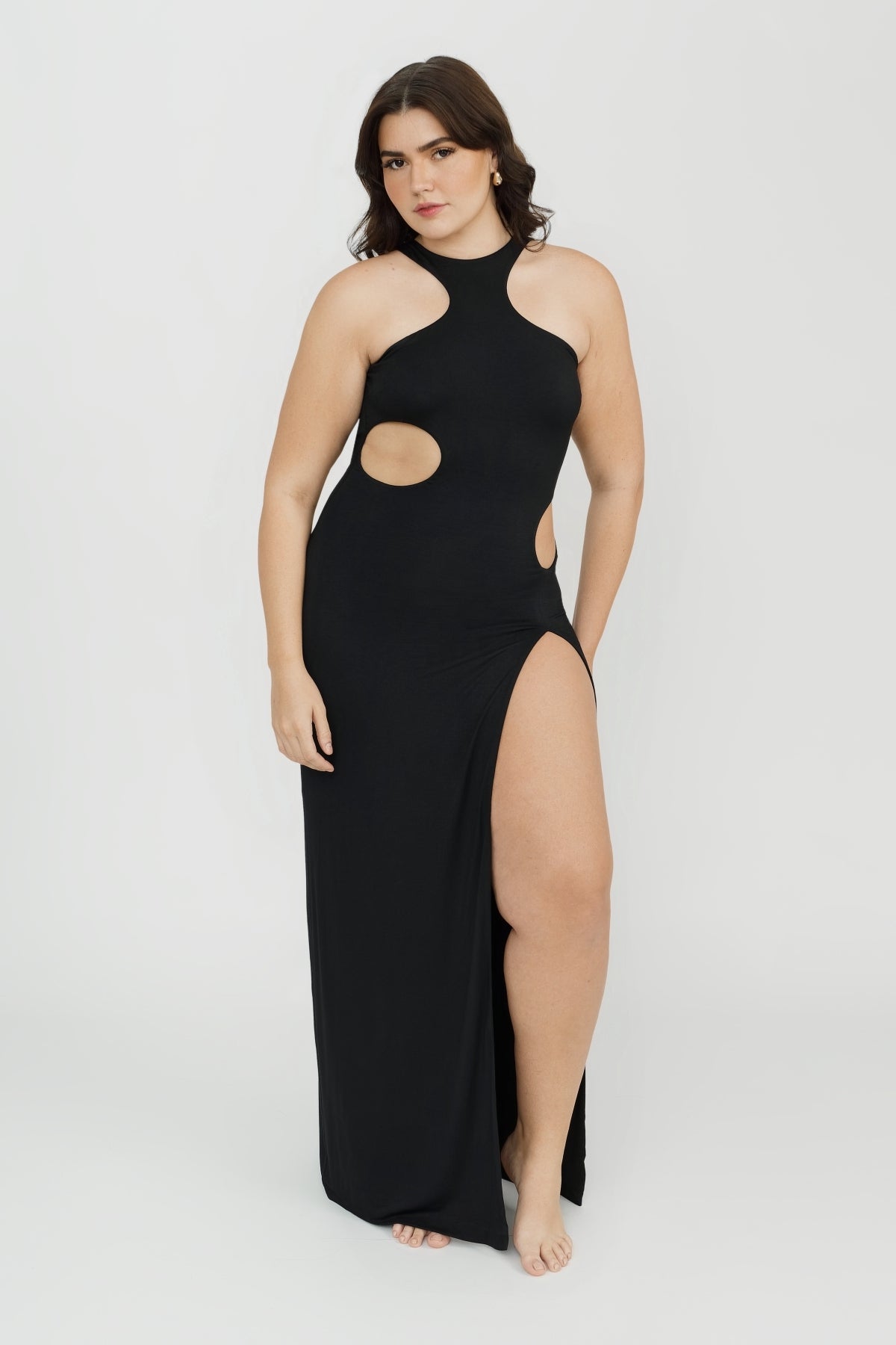 Elegant Black Capri Maxi Dress for Women - Perfect for Beach Vacations, Summer Parties & Casual Outings
