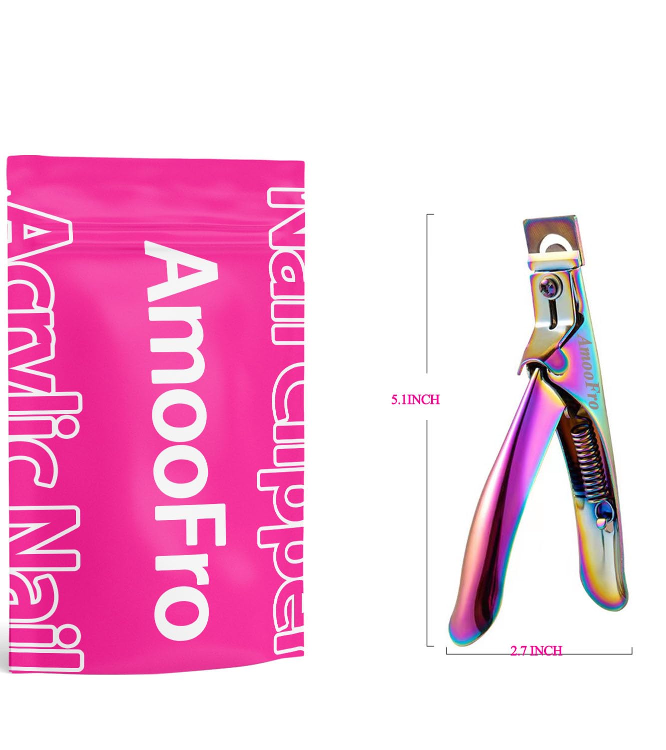 Professional Acrylic False Nail Clippers - Precision Nail Tip Cutter for Fake Nails & Press On Nails - Perfect for Salon, Home Manicure & DIY Nail Art