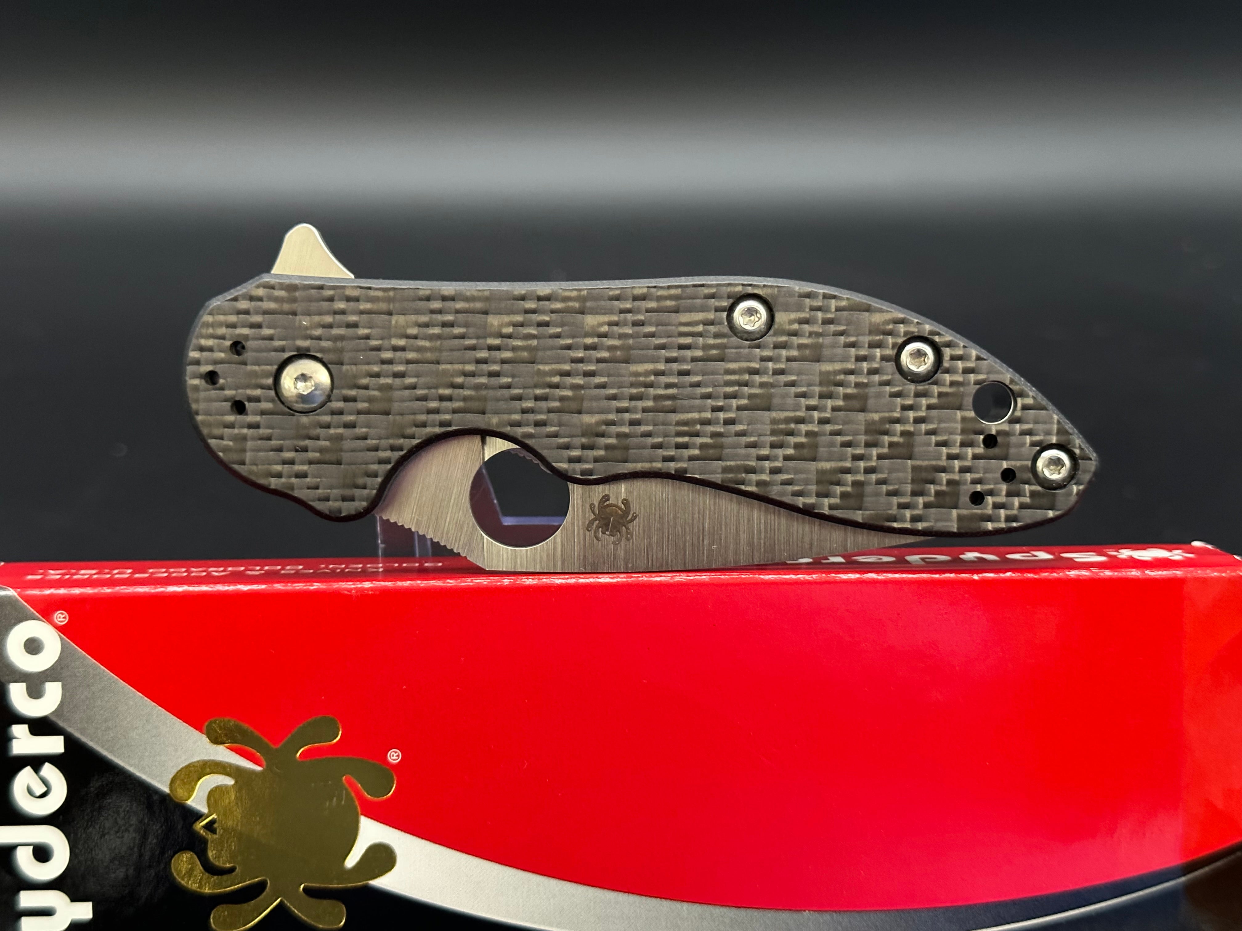 Spyderco Domino Carbon Fiber Folding Knife - EDC Pocket Knife for Outdoor, Camping & Everyday Carry