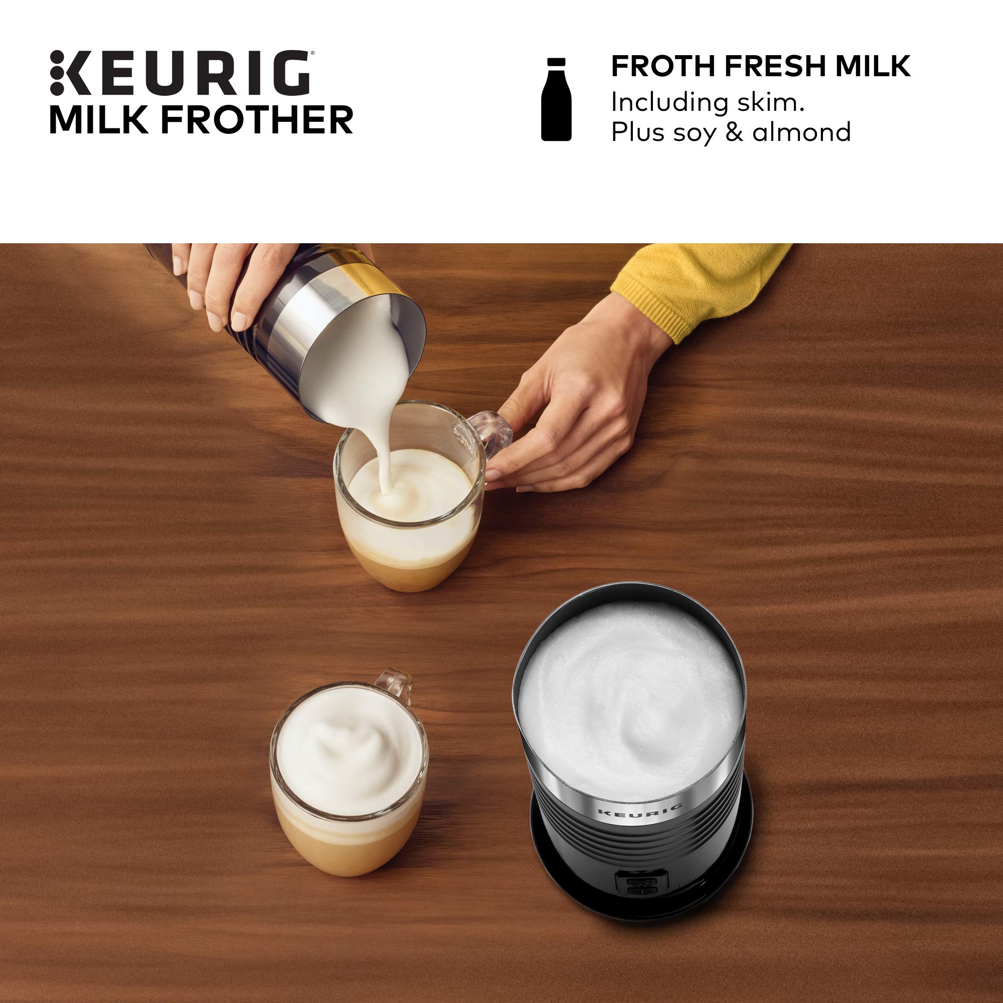 Keurig K-Mini Single-Serve K-Cup Coffee Maker & Milk Frother Set - Compact Black Coffee Machine for Home, Office, Dorm | Brews Hot Coffee & Froths Milk for Lattes, Cappuccinos