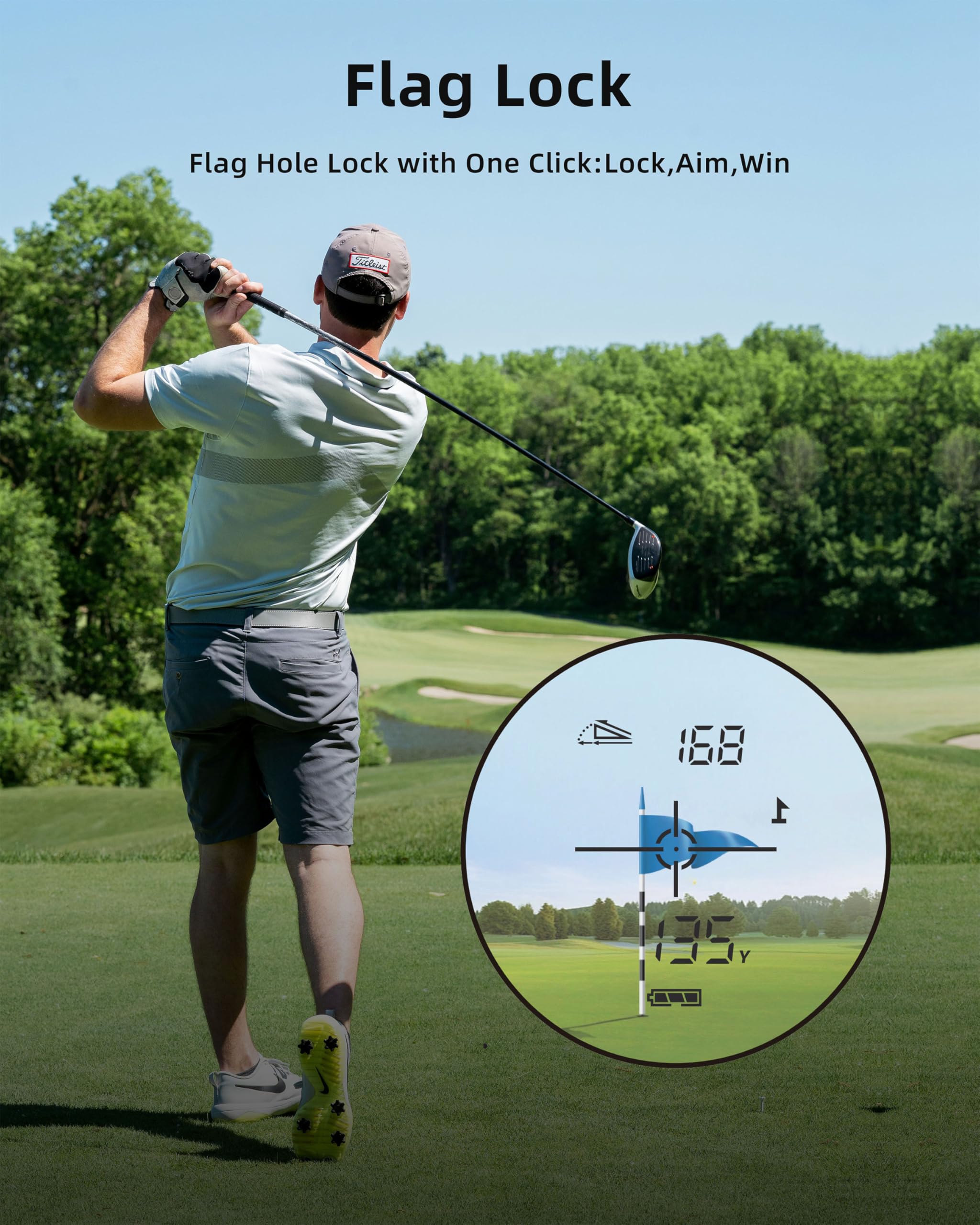 Premium Golf Rangefinder with Slope - 800 Yard Laser Distance Finder | Aluminum Alloy Body | Flag Lock & Vibration | Slope Compensation | 6X Magnification | Magnetic Mount | T100 Black | Perfect for Tournament Play & Practice Rounds