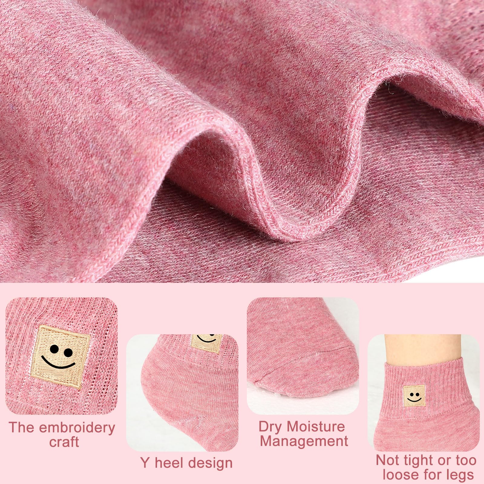 Eurzom 10 Pairs Women's Cotton Crew Socks - Lightweight Ankle Socks for Daily Wear & Gifts