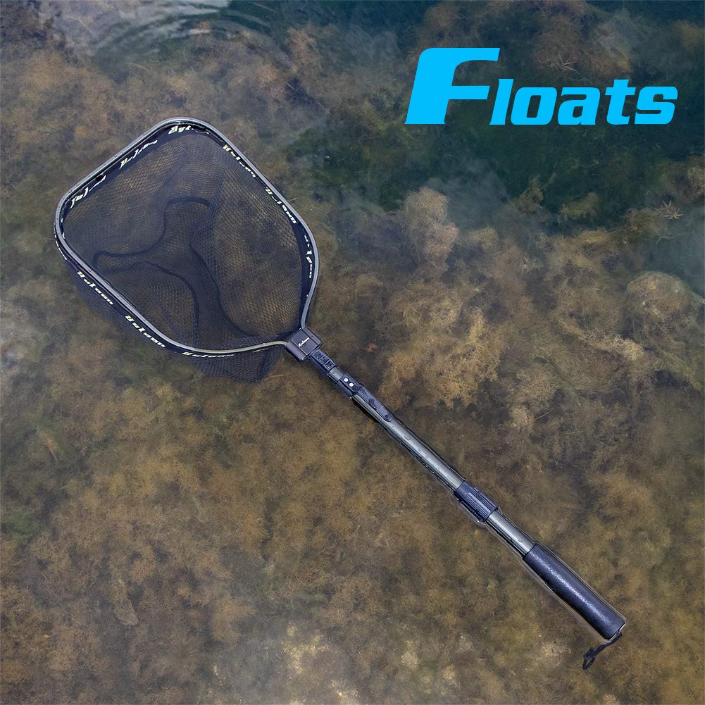 YVLEEN Floating Fishing Net - Foldable Rubber Coated Landing Net for Easy Catch & Release | Freshwater & Saltwater Fishing Gear | Perfect for Kayak, Boat, and Shore Fishing