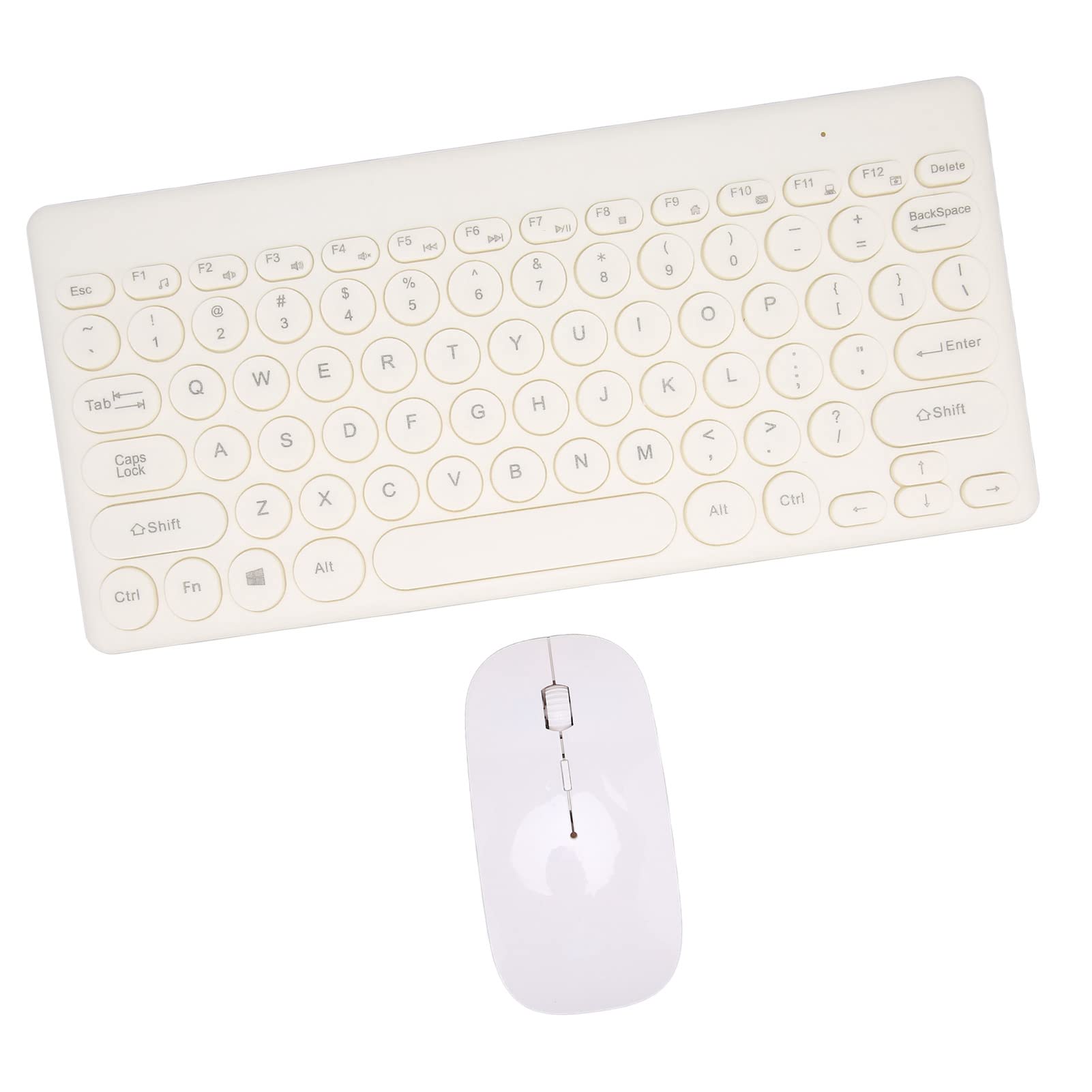 2.4G Wireless Keyboard and Mouse Combo - 78-Key Mini Keyboard with 4-Button Ergonomic Mouse for Office, Home & Gaming (White) - Perfect for PC, Laptop, Mac, Workstations & Remote Work