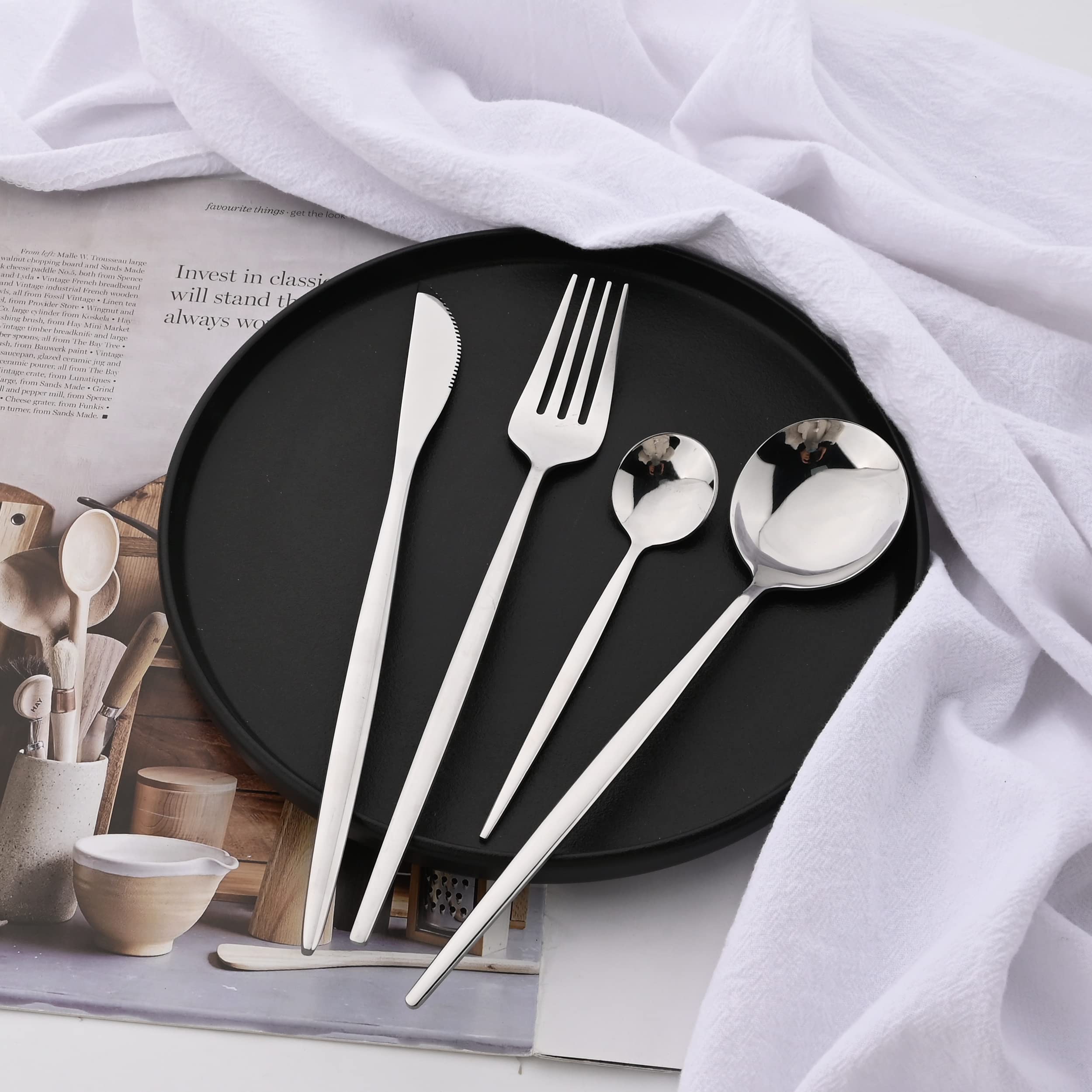 10-Piece Stainless Steel Salad Fork Set - 7.48 Inch Appetizer & Dessert Forks, Durable Silver Flatware for Parties, Picnics & Fine Dining