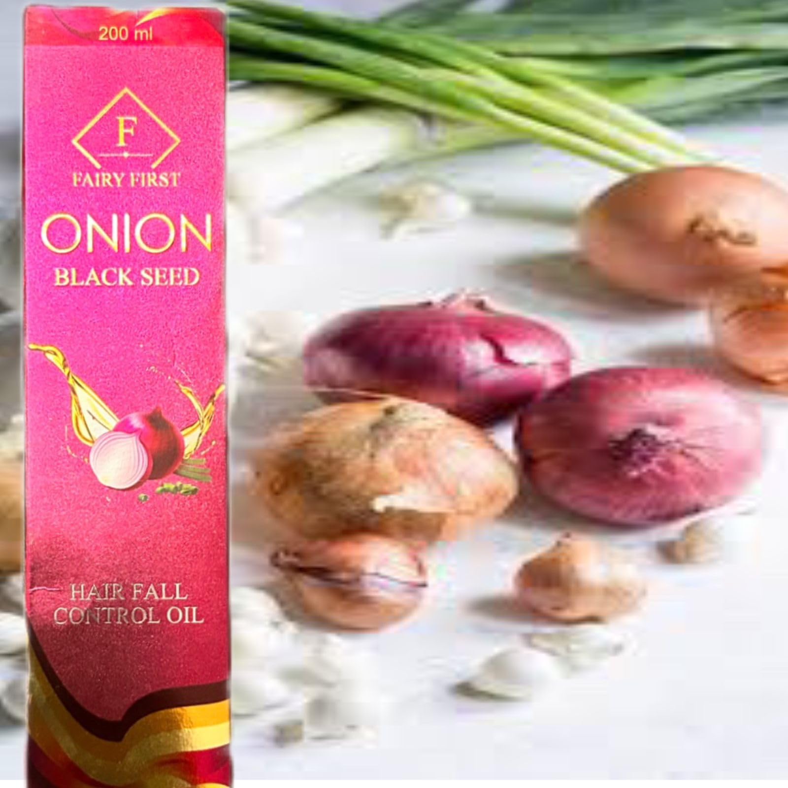 ELITEWAVE Onion Hair Oil for Hair Growth & Hair Fall Control - 200ML with Natural Ingredients | Promotes Thicker, Stronger Hair | Perfect for Daily Scalp Massage & Damaged Hair Repair