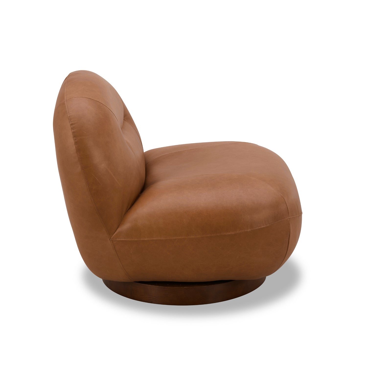 Jacques Distressed Cognac Leather Swivel Lounge Chair - Modern Living Room Accent for Relaxing & Reading - Perfect for Home, Office, or Library