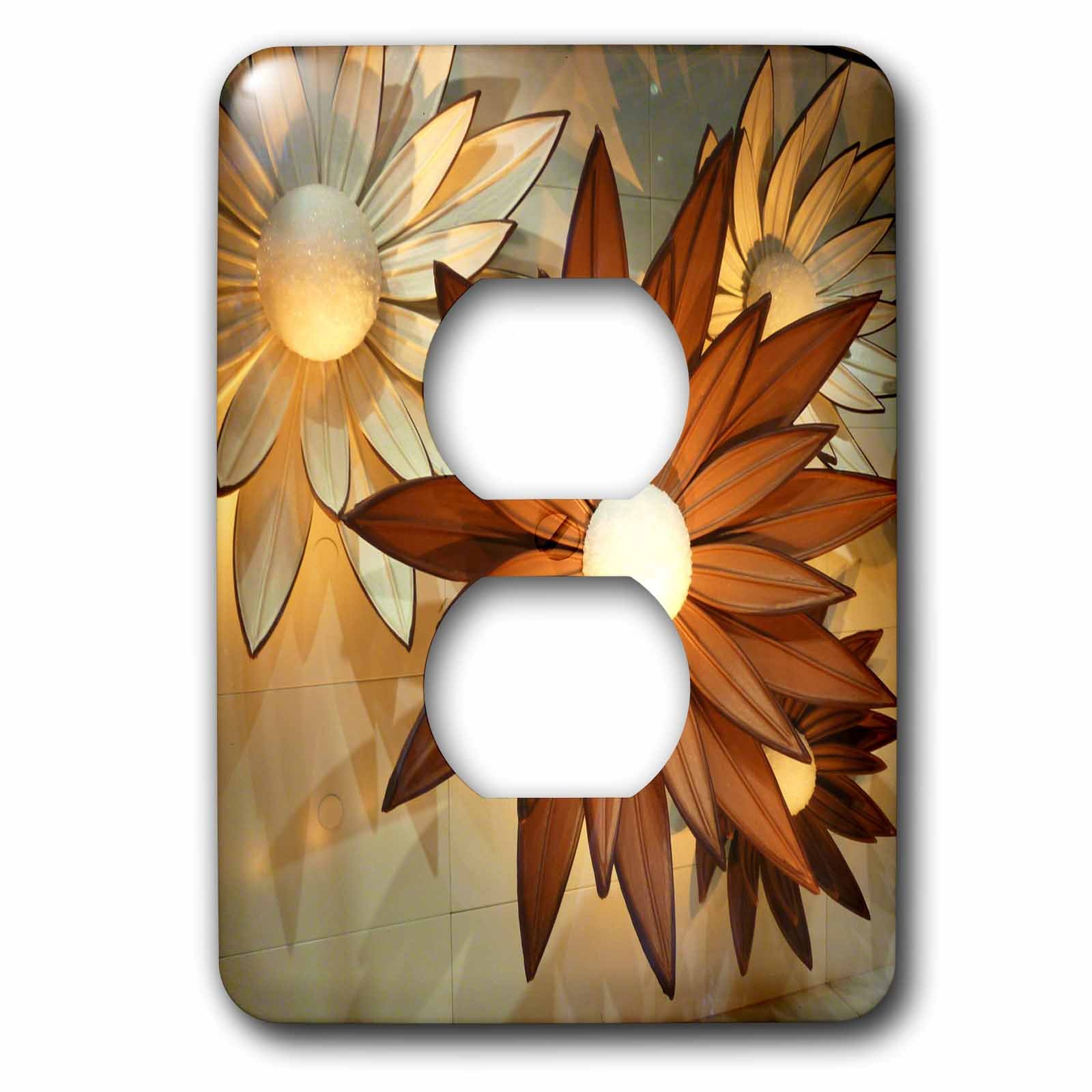 3D Rose Pop Art Flowers Outlet Cover - Decorative Electrical Outlet Cover Plate, Modern Home Decor for Living Room, Bedroom, Kitchen - Safe & Easy Installation