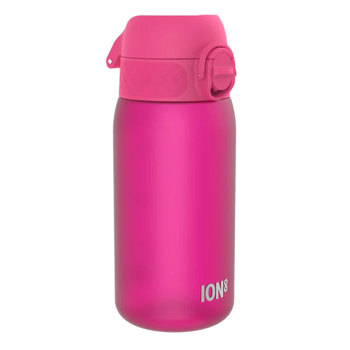 Ion8 Leakproof Water Bottle 350ml (12oz) - BPA Free Stainless Steel Water Bottle with Flip Lid, Perfect for Gym, Hiking & Travel - Pink