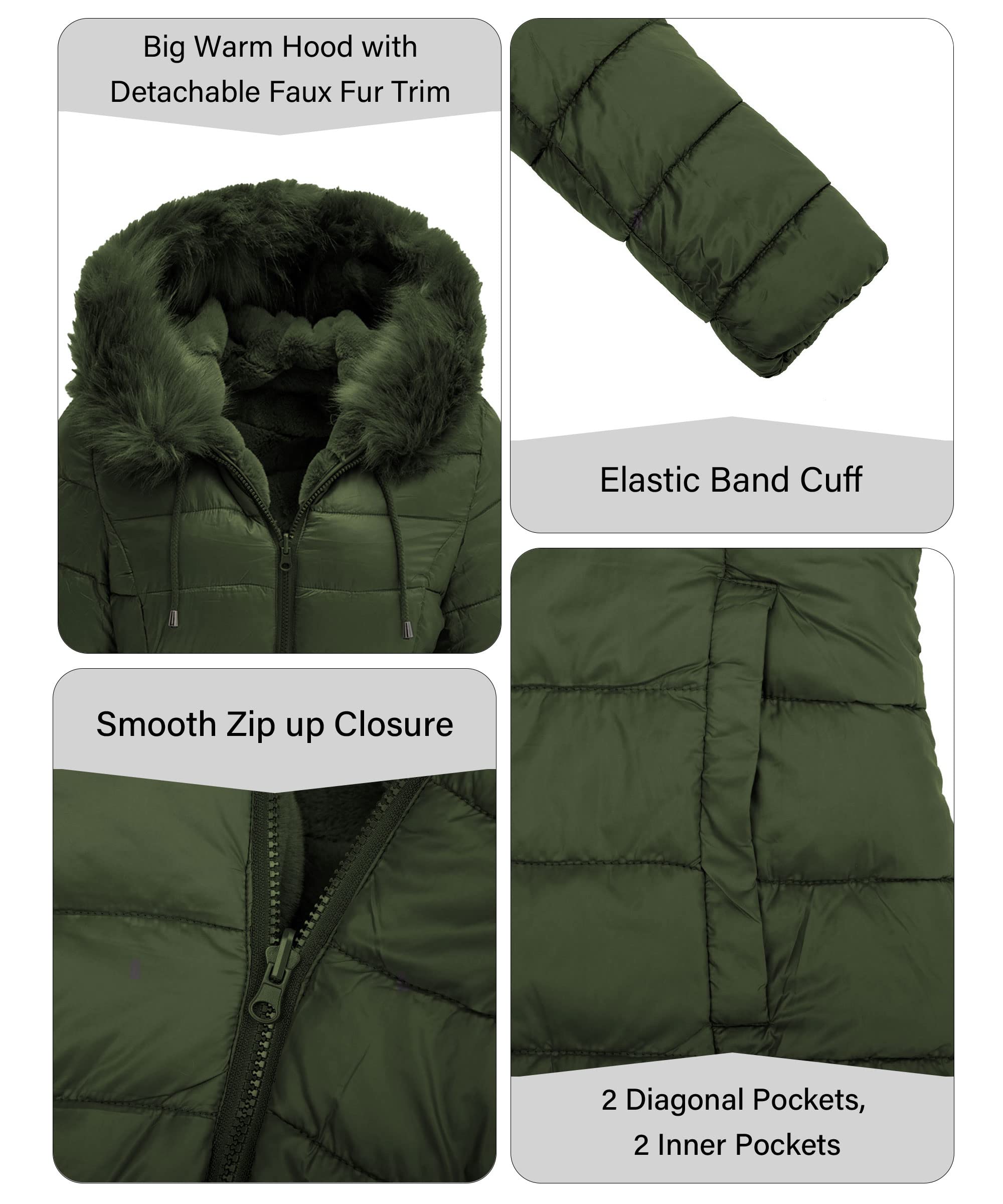 Bellivera Women's Reversible Faux Fur Jacket - Double Sided Winter Coat with Hood & Fur Collar | Warm Fashion Outerwear for Fall, Winter & Spring | Perfect for Casual Outings, Travel & Cold Weather