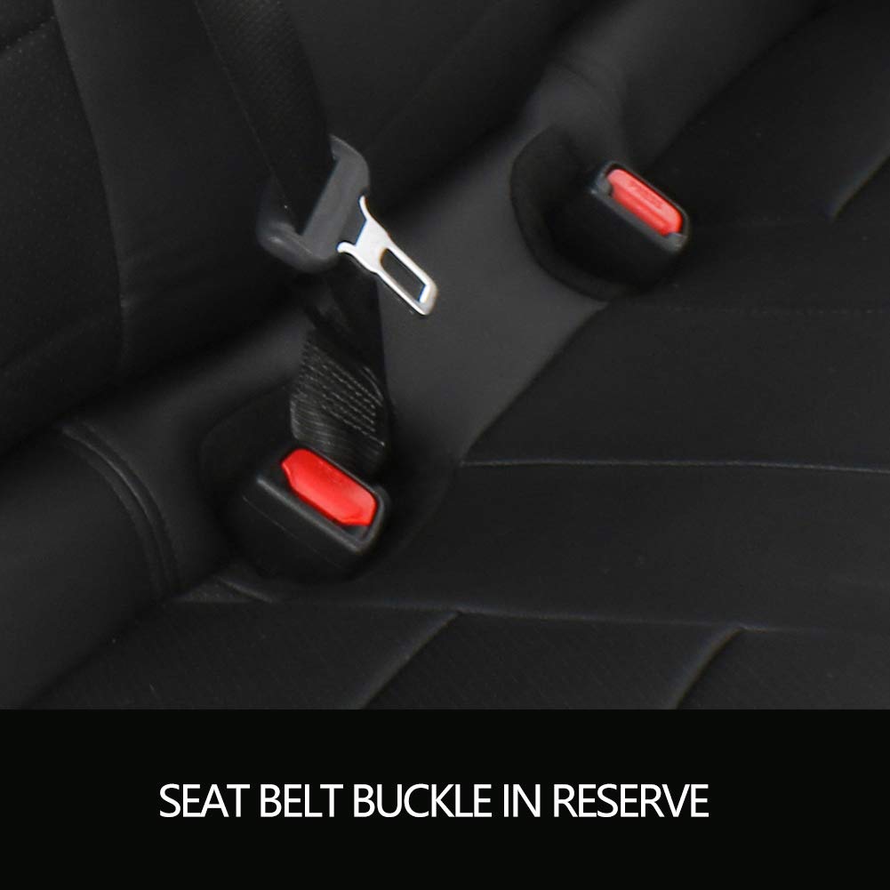 Premium EKR Custom Fit Full Set Leatherette Car Seat Covers for Ford Explorer ST/Platinum/King Ranch 2020-2024 & Active/ST-Line/Platinum/ST 2025 - 6 Seats Three Row Protection (Black) | Perfect for Family Road Trips, Off-Road Adventures & Daily Commuting
