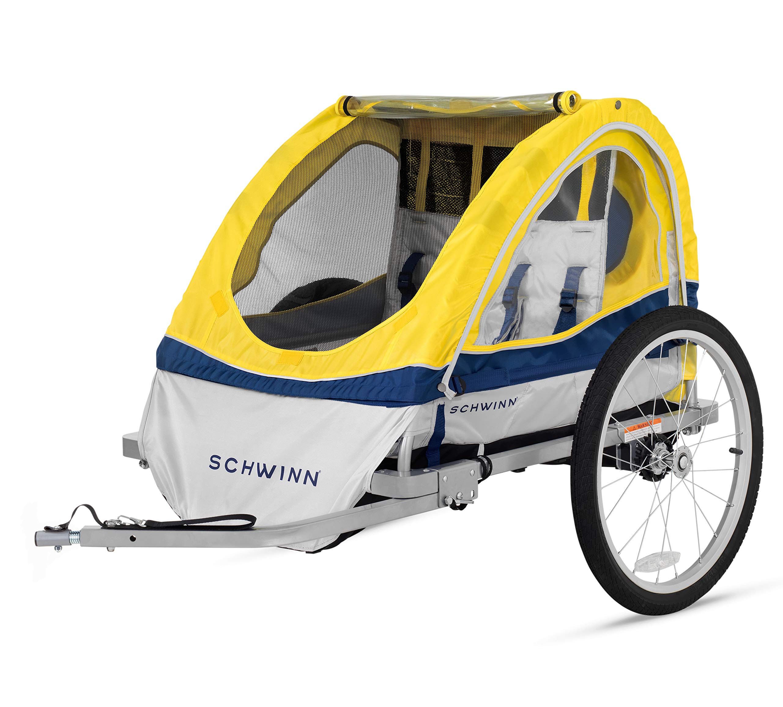 Schwinn Joyrider Echo & Trailblazer Bike Trailer for Kids - Single/Double Seat Baby Carrier with Canopy, 16/20