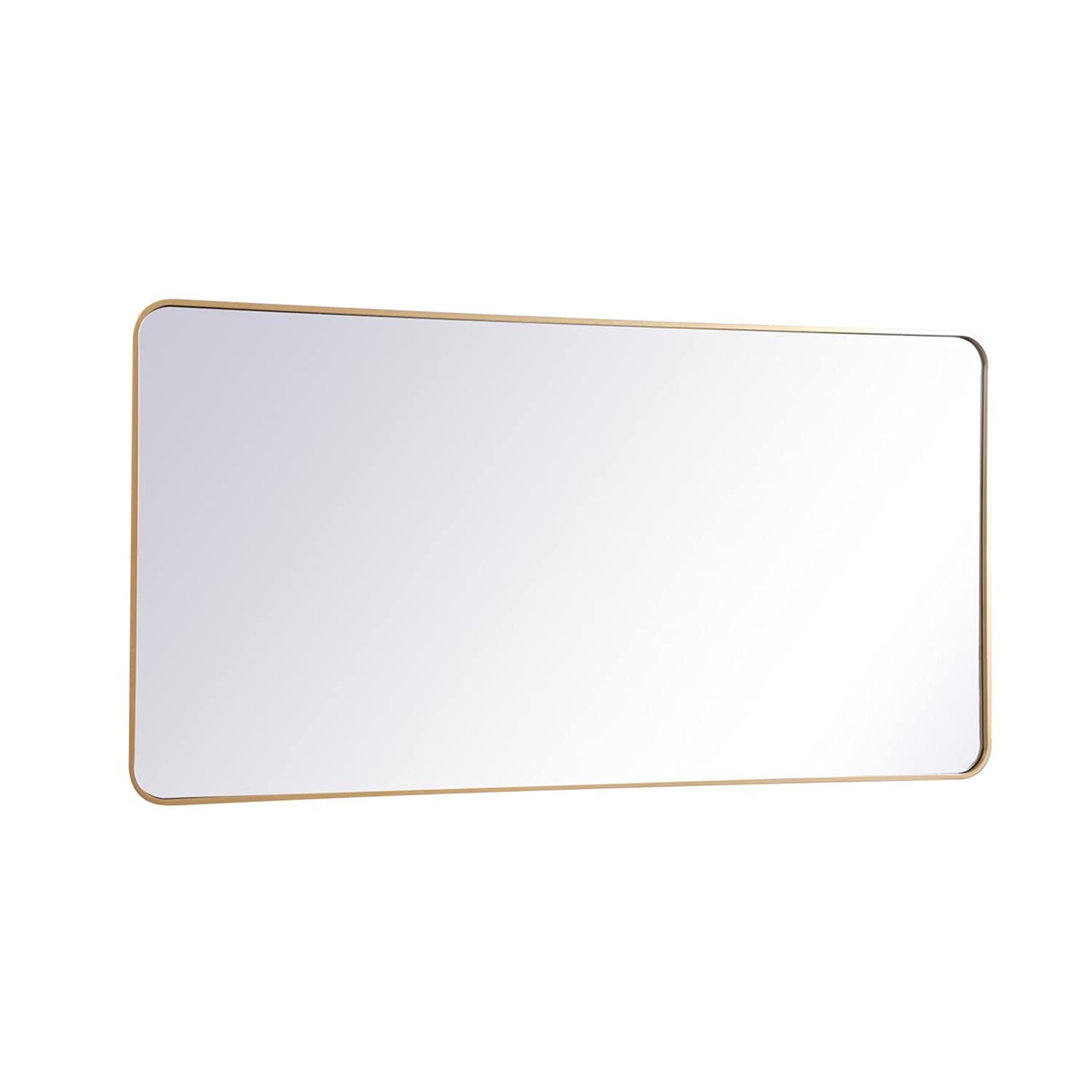 Elegant Brass Rectangular Mirror 30x60 for Home Decor