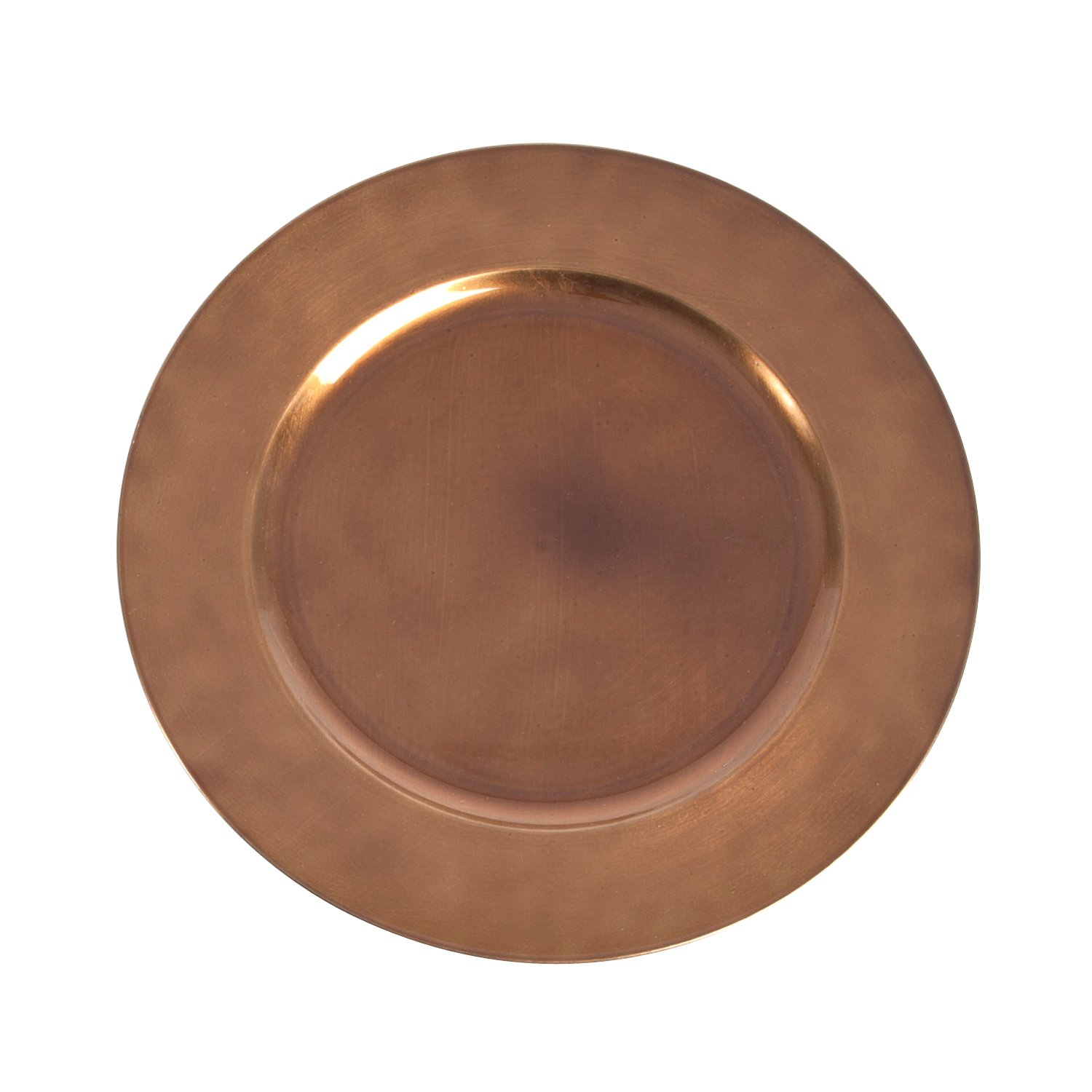 SARO LIFESTYLE 4-Pack Copper Charger Plates - Elegant Classic Design for Wedding, Party & Formal Dining Decor - 12 Inch Round Decorative Placemats for Table Setting