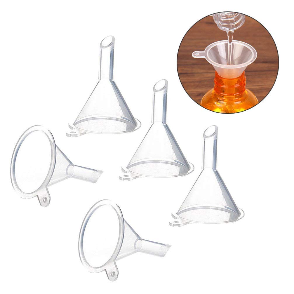 Uonlytech 5-Piece Mini Funnel Set - Small Kitchen Funnels for Water Bottles, Powder, Spices & Liquids | Perfect for Home, Travel & DIY Projects | Compact White Household Funnel Kit