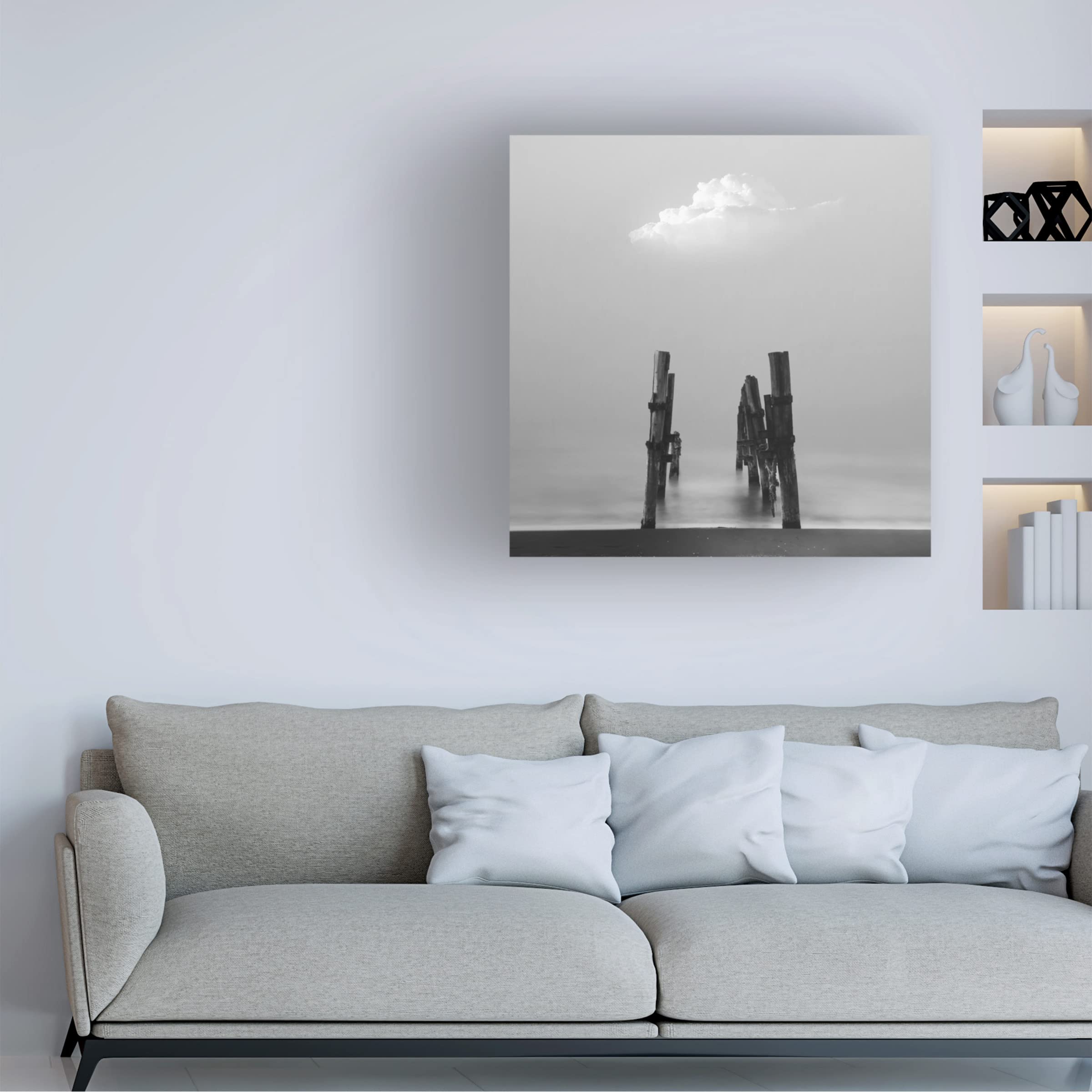 Trademark Fine Art 'Far Away' Canvas Wall Art by Asef Azimaie - Modern Landscape Painting for Living Room, Bedroom & Office Decor