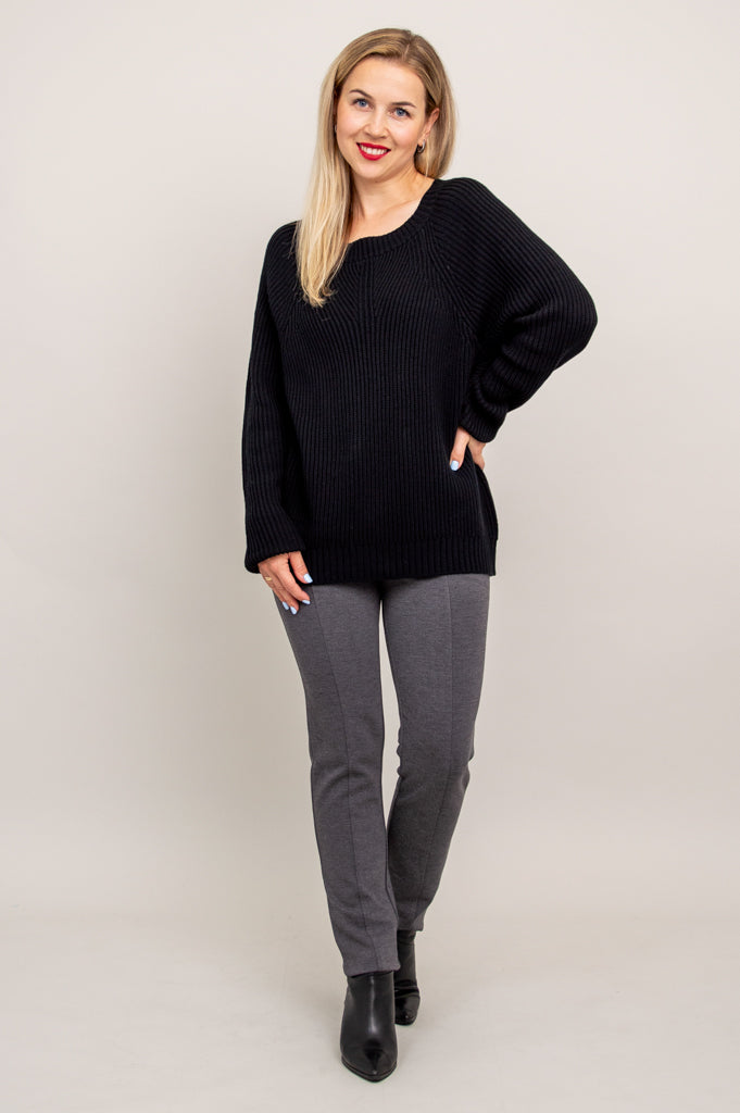 Davis Cotton Sweater for Men - Soft & Comfortable Black Pullover - Perfect for Casual Wear, Office & Outdoor Activities