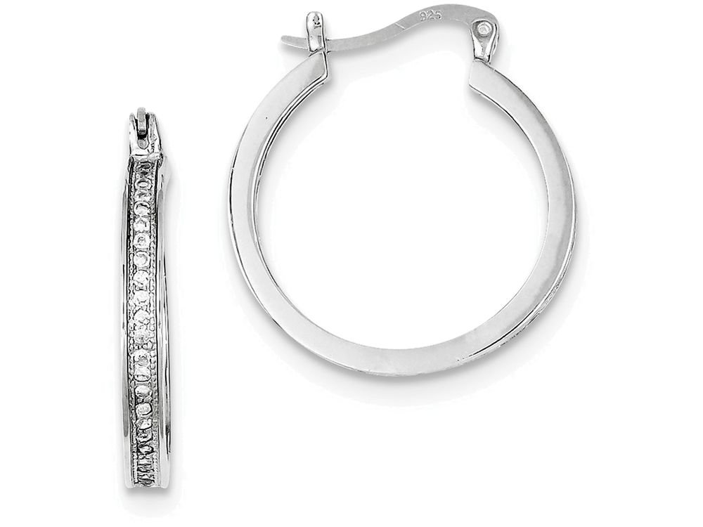 Sterling Silver Cubic Zirconia Hoop Earrings for Women - Elegant CZ Studded Hoops for Everyday Wear & Special Occasions | Perfect Gift for Birthday, Anniversary & Valentine's Day