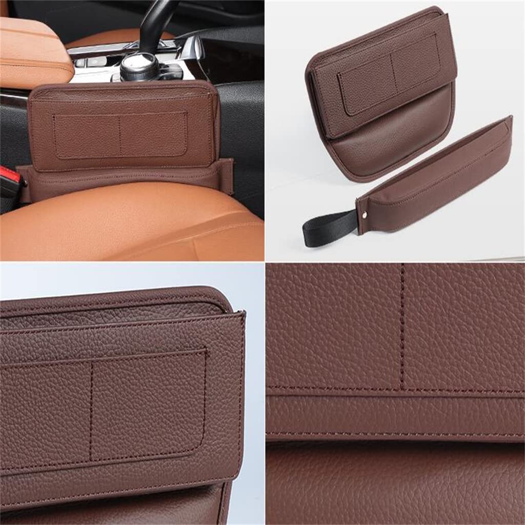 2 Pack Car Seat Gap Organizer - Drink Holder, Phone Stand, Storage Wedge for Keys, Cards, Wallets & Coffee - Perfect for Road Trips & Commuting