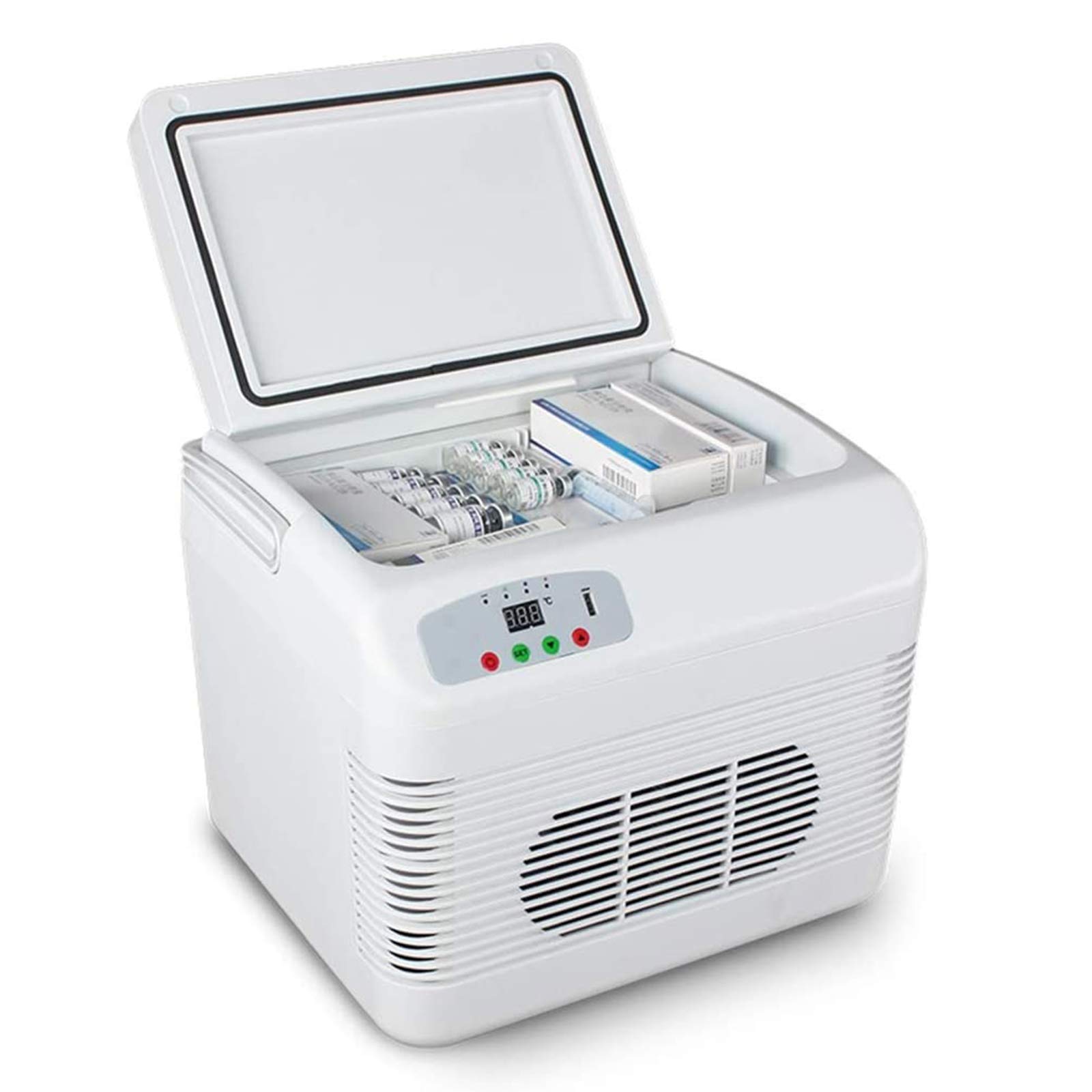 12L Portable Car Refrigerator - Mini Fridge Cooler & Freezer for Insulin, Vaccine & Drug Storage - Dual Mode Cooling/Warming - Ideal for Car, Home, Travel, Camping & Picnic (White)