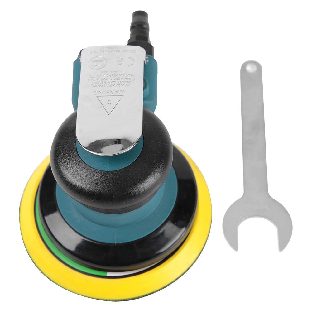 5 Inch Air Sander with 15 Polishing Pads - Low Noise Orbital Sander for Woodworking, Furniture Refinishing & DIY Projects - Perfect for Sanding Cabinets, Tables & Wooden Crafts