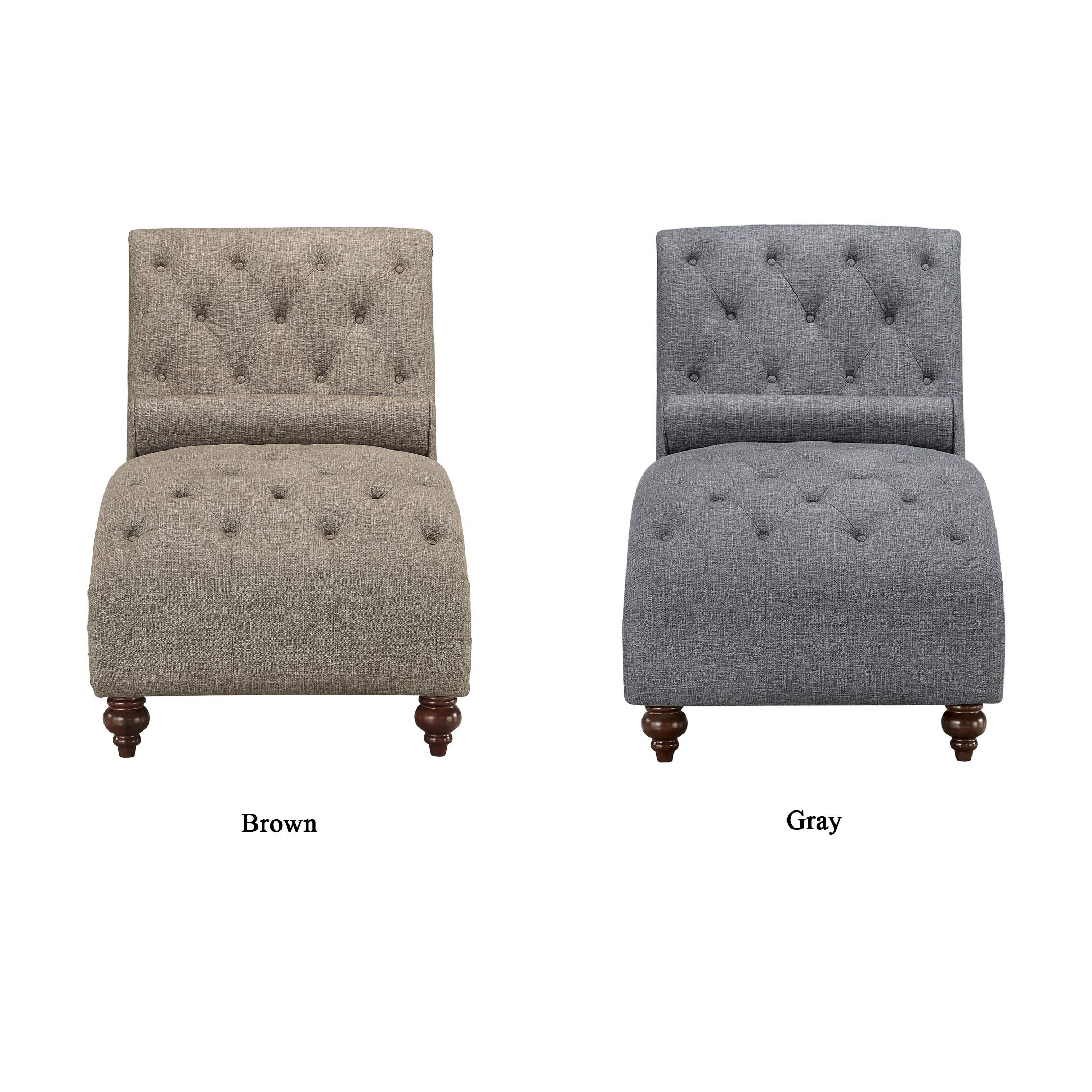 Homelegance Velvet Chaise Lounge Sofa - Modern Gray Upholstered Living Room Furniture for Relaxing & Reading | Perfect for Small Spaces & Apartment Decor