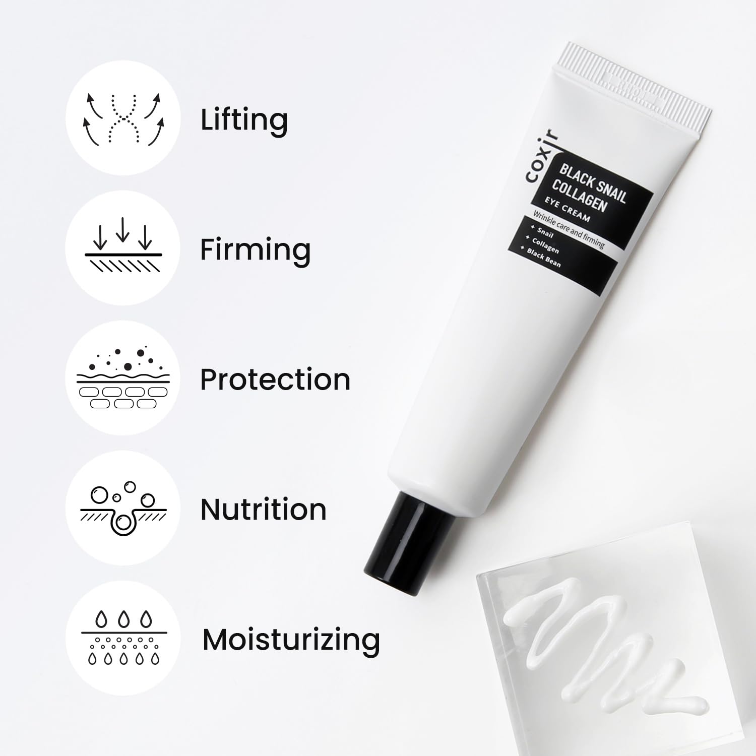 Black Snail Collagen Kit with Eye Cream - Snail Mucin & Black Rice for Firming & Moisturizing - Korean Skincare for Dry Skin