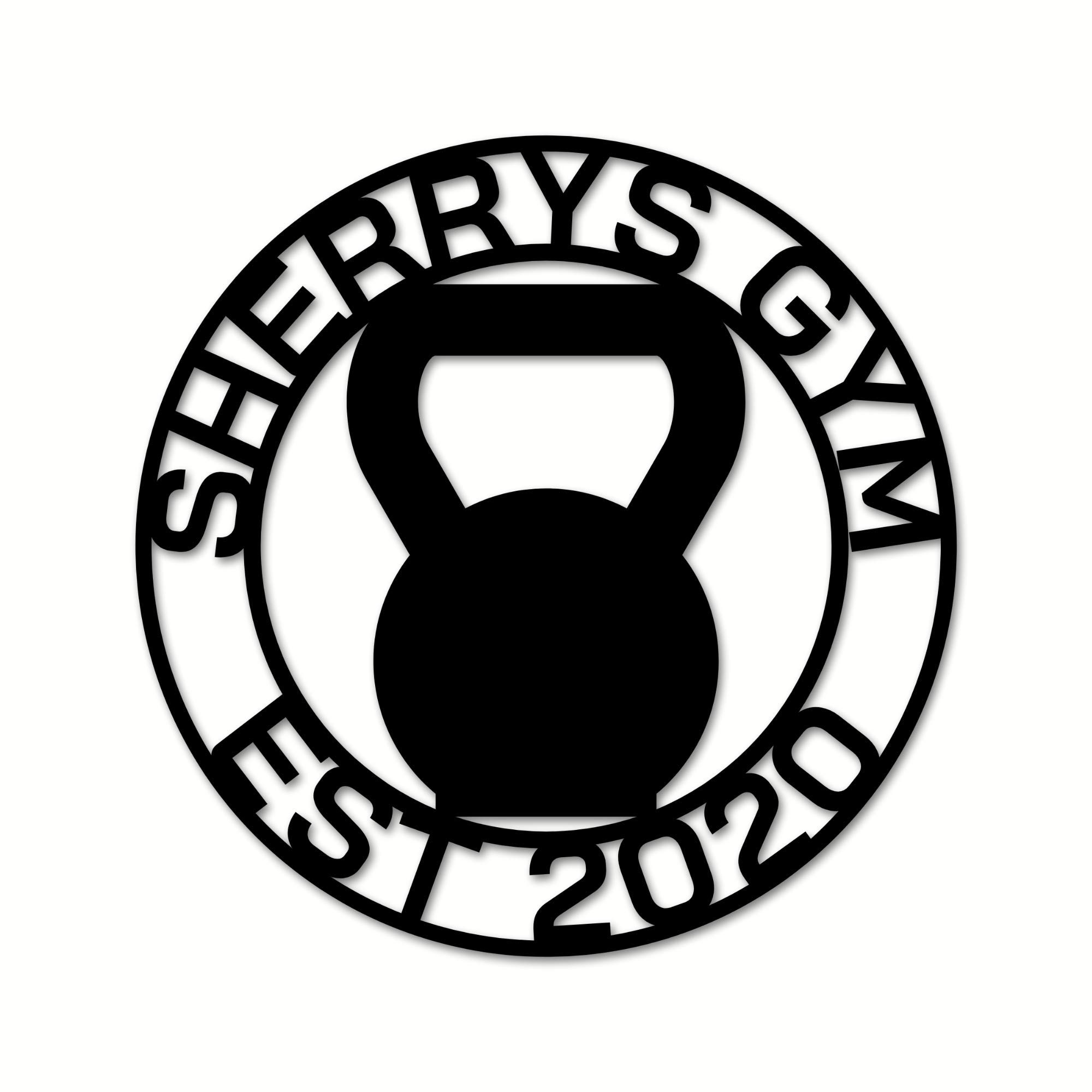 Personalized Gym Sign - Custom Kettlebell & Barbell Metal Wall Art for Home Gym, CrossFit & Outdoor Workout Spaces - Perfect for Fitness Enthusiasts & Gym Decor