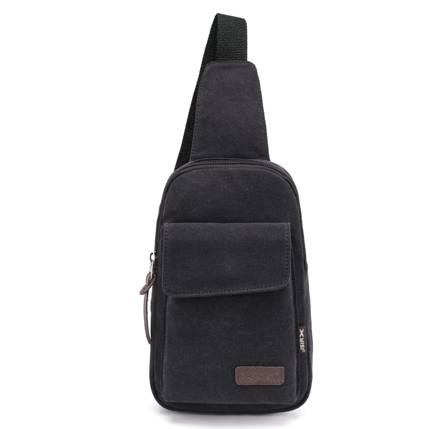 Wxnow Canvas Sling Bag Crossbody Backpack for Women & Men - Lightweight Chest Shoulder Bag for Travel, Hiking & Daily Use