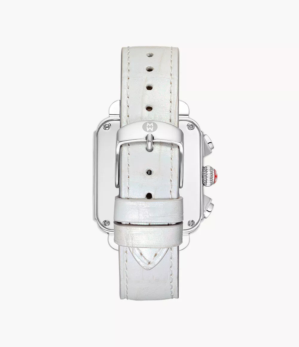 Deco Sport Chronograph Stainless Steel White Leather Watch for Men - Waterproof Casual Dress Watch for Business, Outdoor & Everyday Wear